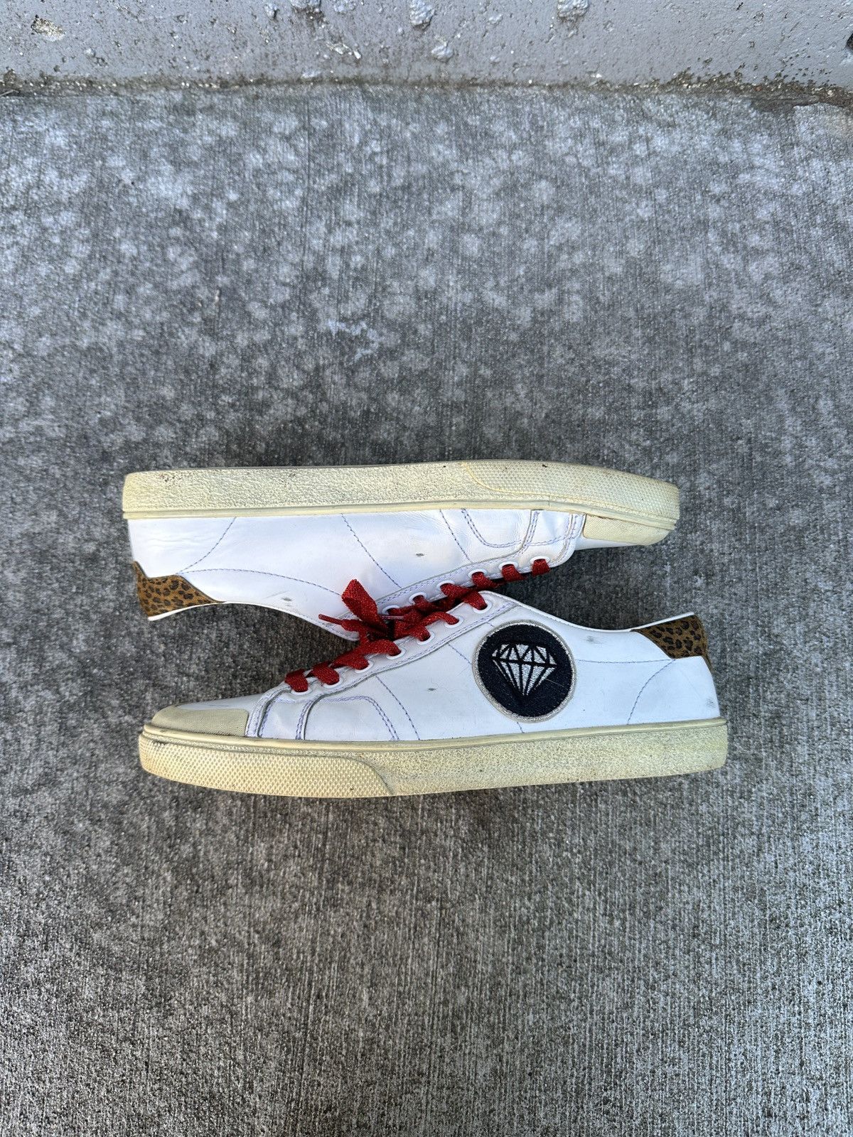 Saint Laurent Paris Glitter Diamond Patch Low Top Sneakers Size US 7 / EU 40 - 2 Thumbnail