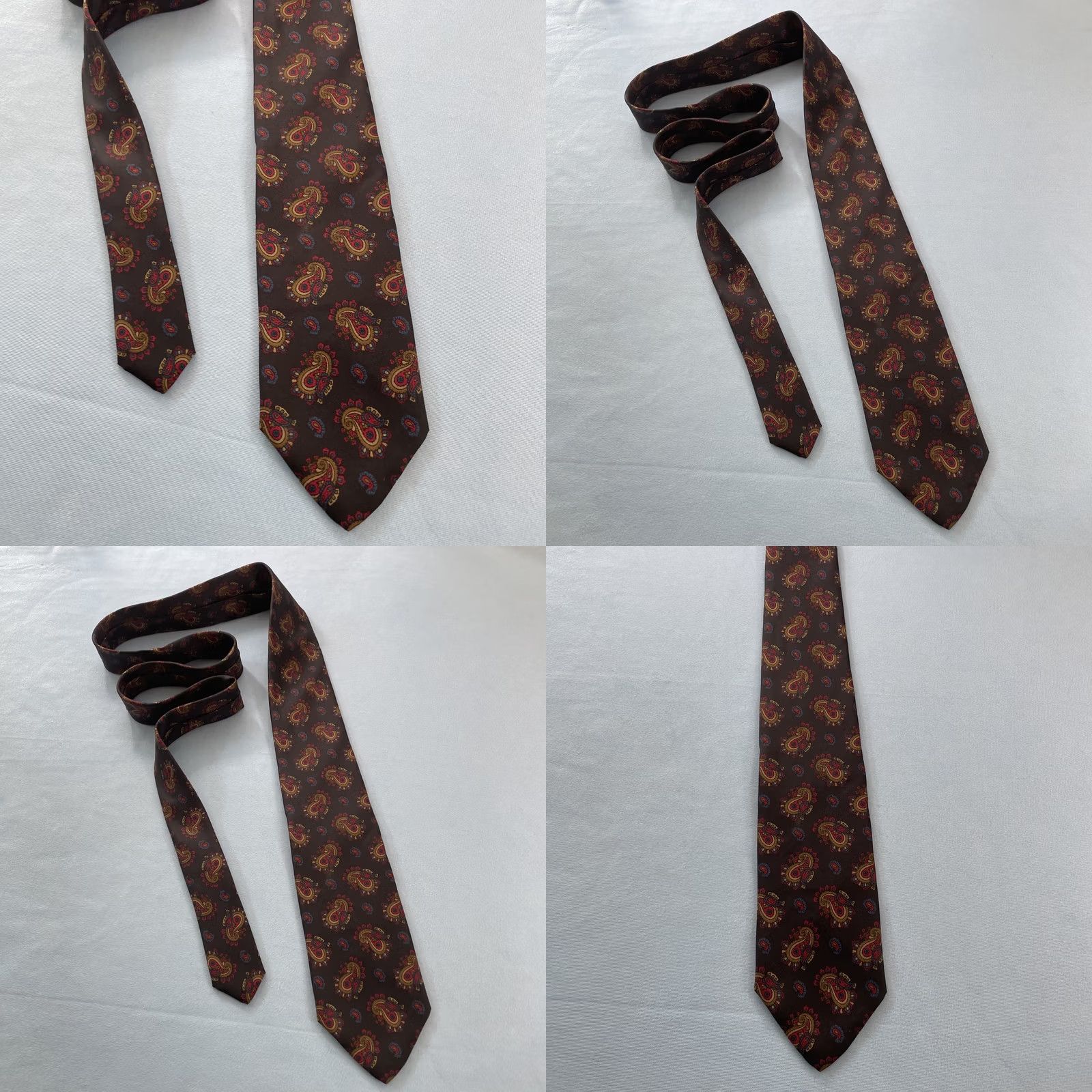 Brooks Brothers VTG Brooks Brothers Makers Silk Tie Deco Teardrop Paisley Black Bronze 1960s USA Mens Neckwear 60" 3.2" Wide Paisley Size ONE SIZE - 10 Thumbnail