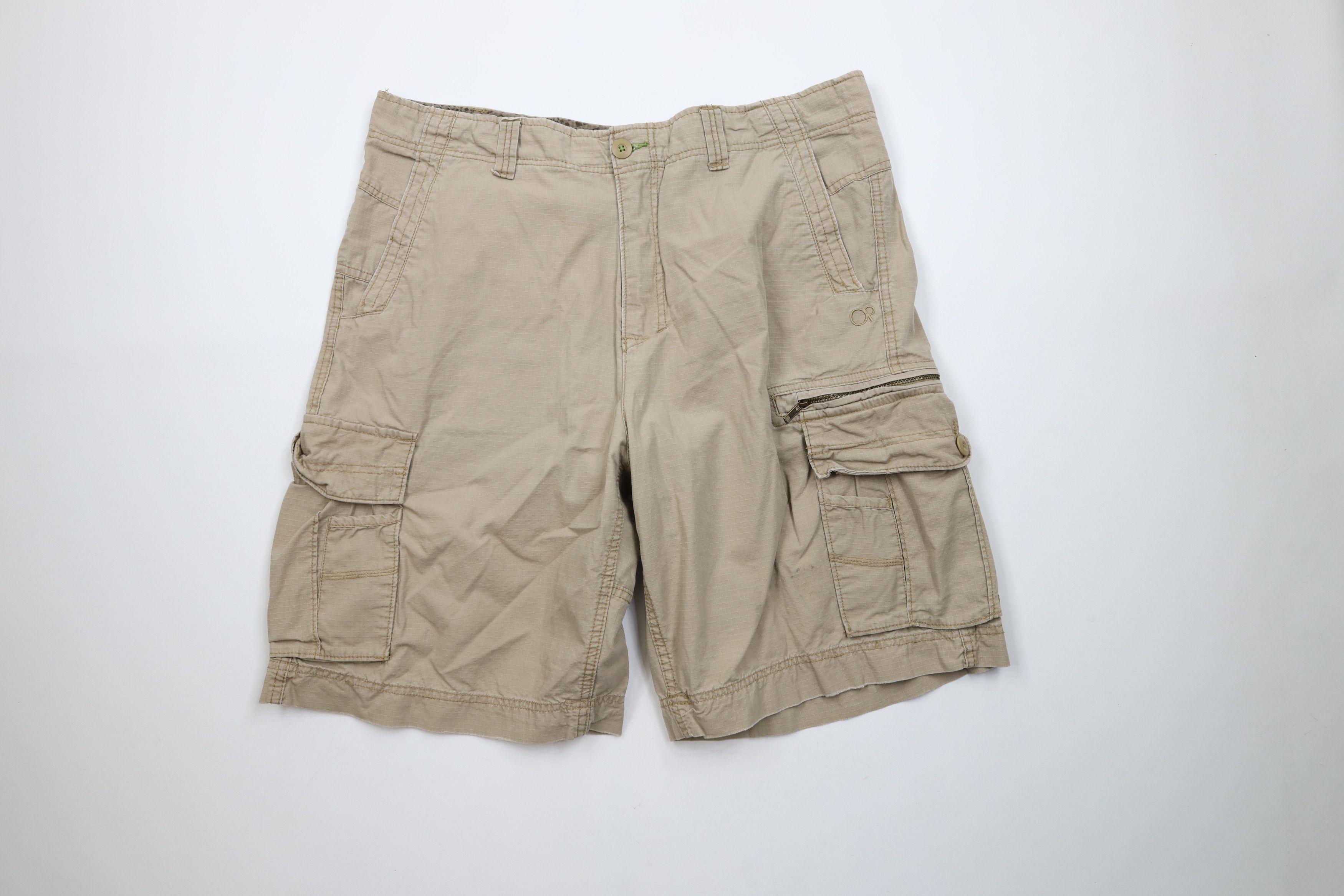 Ocean Pacific × Vintage Vintage 90s Y2K Ocean Pacific OP Ripstop Cargo Shorts Beige Size US 40 / EU 56 - 1 Thumbnail
