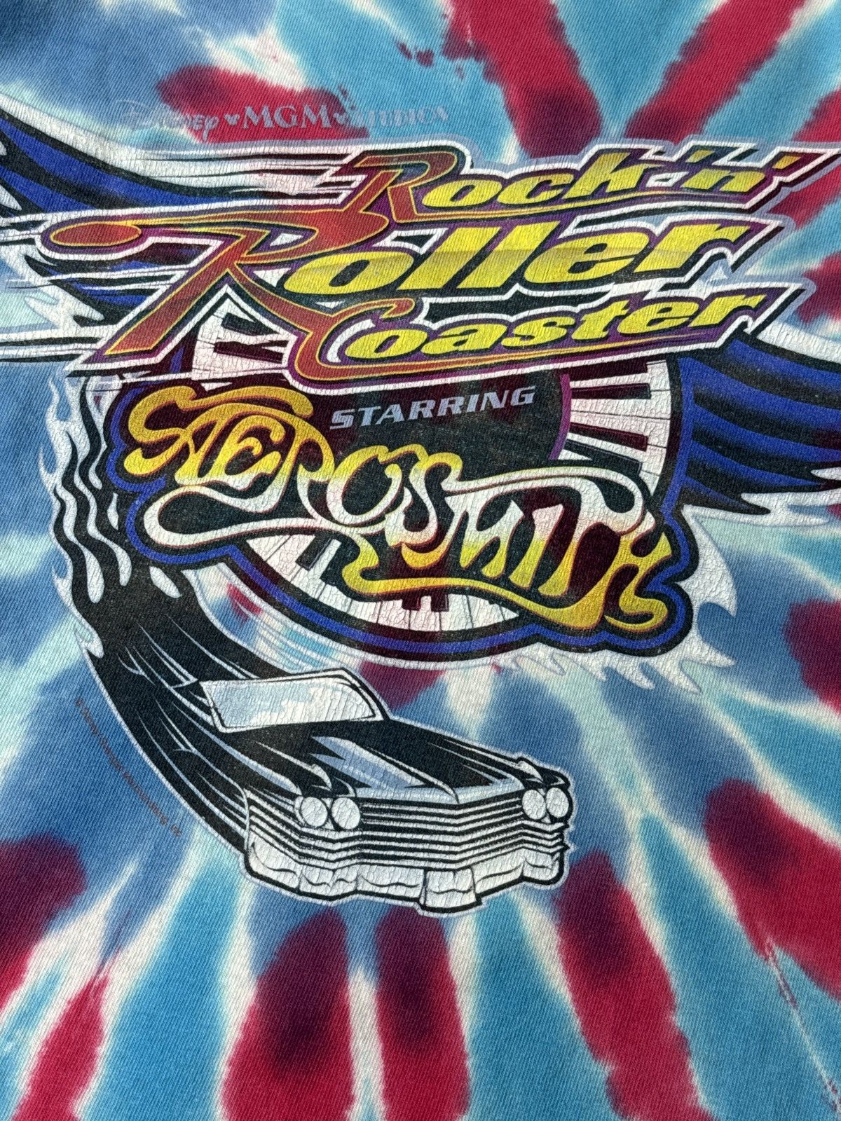 Aerosmith × Band Tees × Disney *RARE* 90s VINTAGE DISNEY ROCK’IN ROLLER COASTER AEROSMITH Size US XXL / EU 58 / 5 - 11 Thumbnail