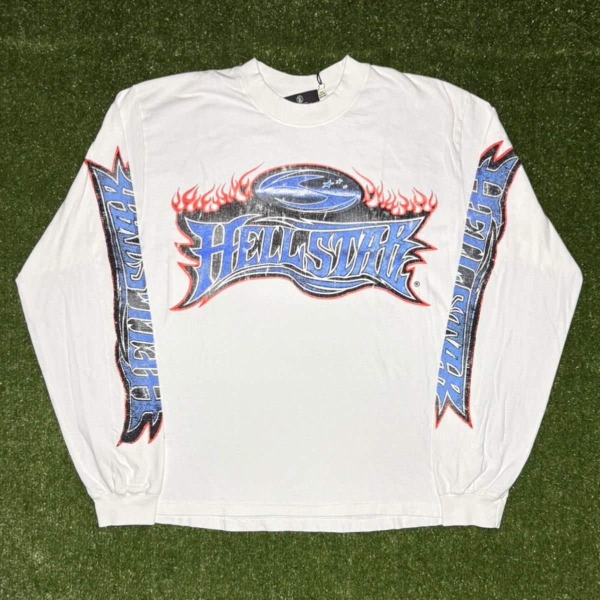 HELLSTAR HELLSTAR Moto Cross Longsleeve Tee White Large | Grailed