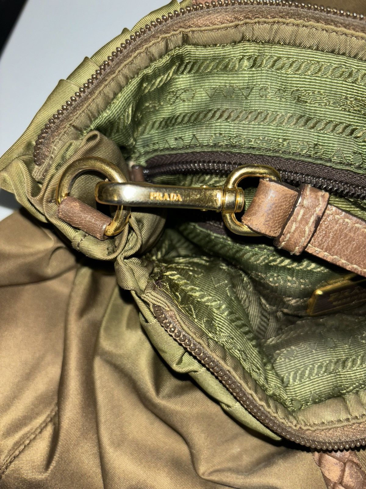 Prada Prada Hand Bag Green Nylon Size ONE SIZE - 22 Thumbnail