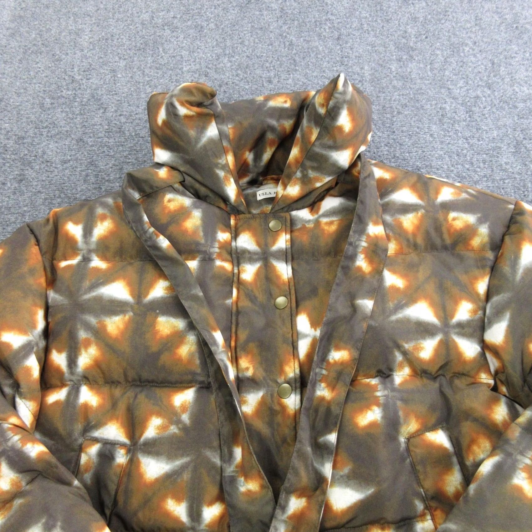 Ulla Johnson Ulla Johnson Jacket Womens M Brown Geometric Puffer Snap Collared Print Size M / US 6-8 / IT 42-44 - 2 Thumbnail