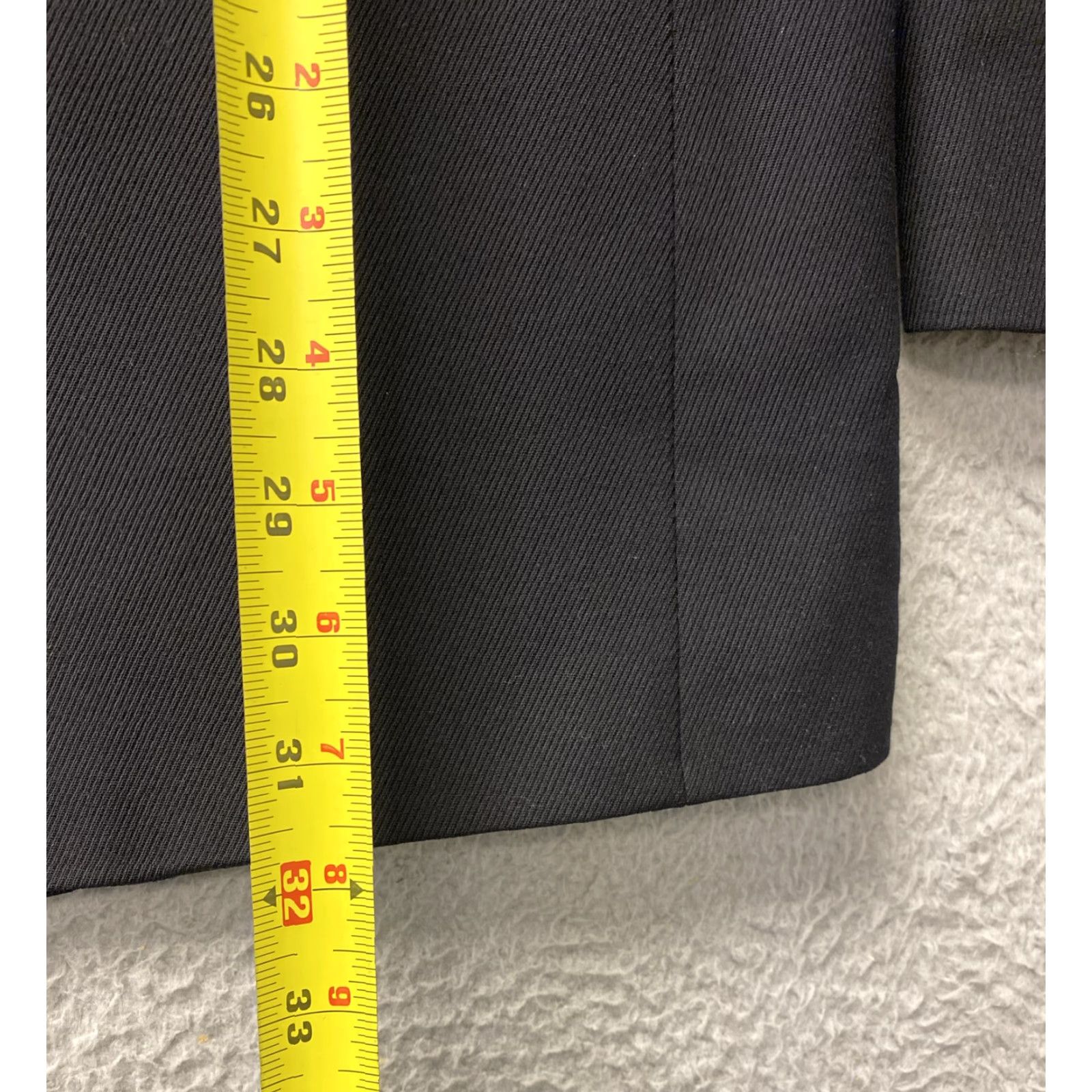 Hugo Boss VINTAGE Hugo Boss Blazer Mens 40R Knit Wool Black Three-Button Notch Lapel Single-Breasted Chest 42 Made USA Mens Size 40R - 7 Thumbnail