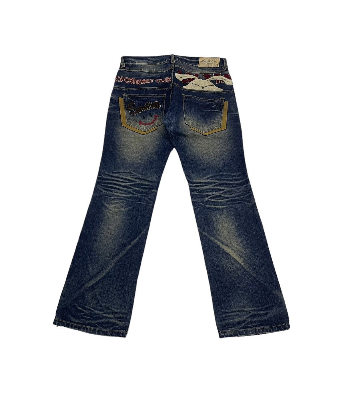 Japanese Brand Vintage Yoshitomo Nara Lolita Embroidery Logo Jeans Size US 32 / EU 48 - 3 Thumbnail