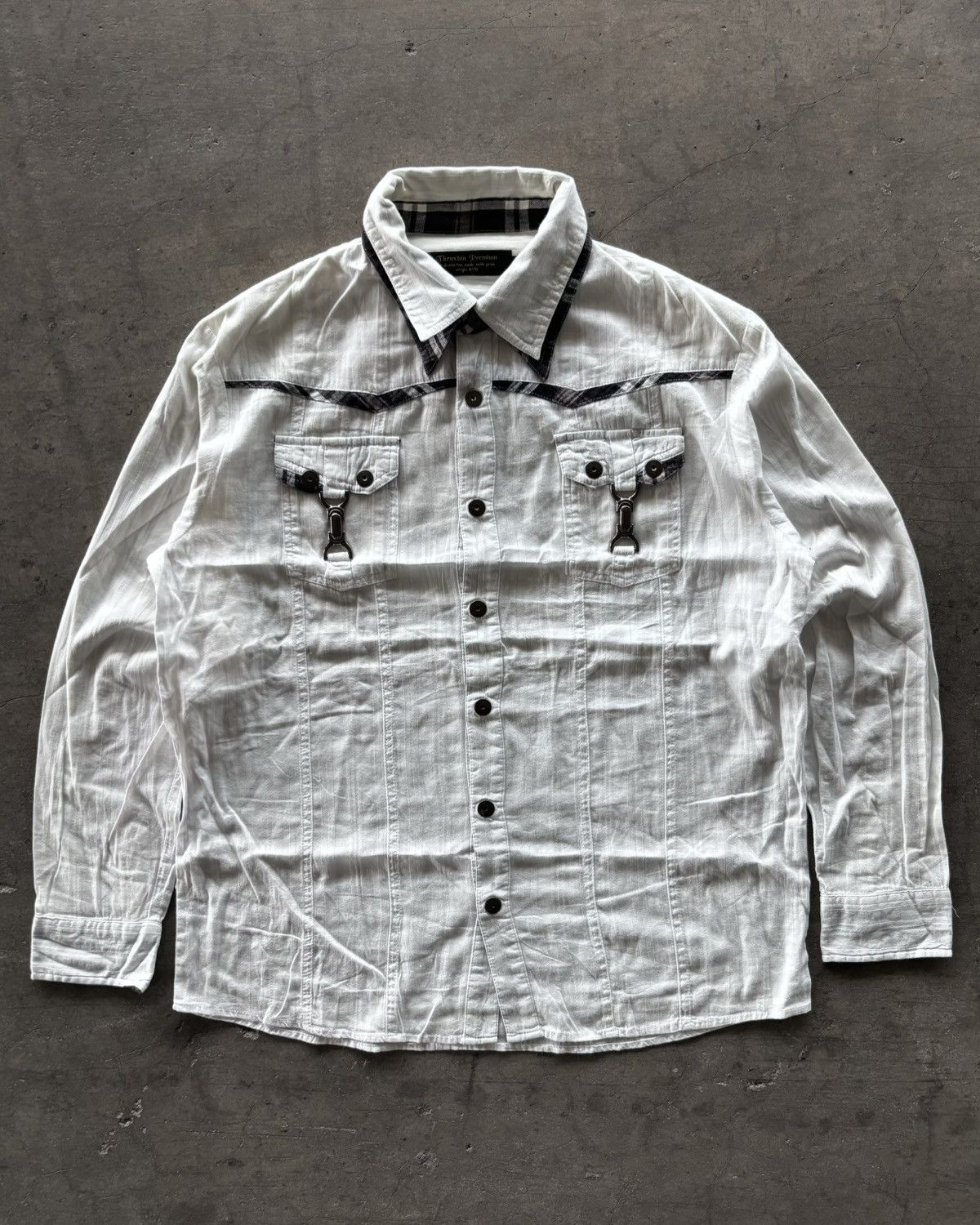 If Six Was Nine × Japanese Brand × Le Grande Bleu (L.G.B.) Thruxton Premium Iron Button Up Shirt Size US L / EU 52-54 / 3 - 2 Thumbnail