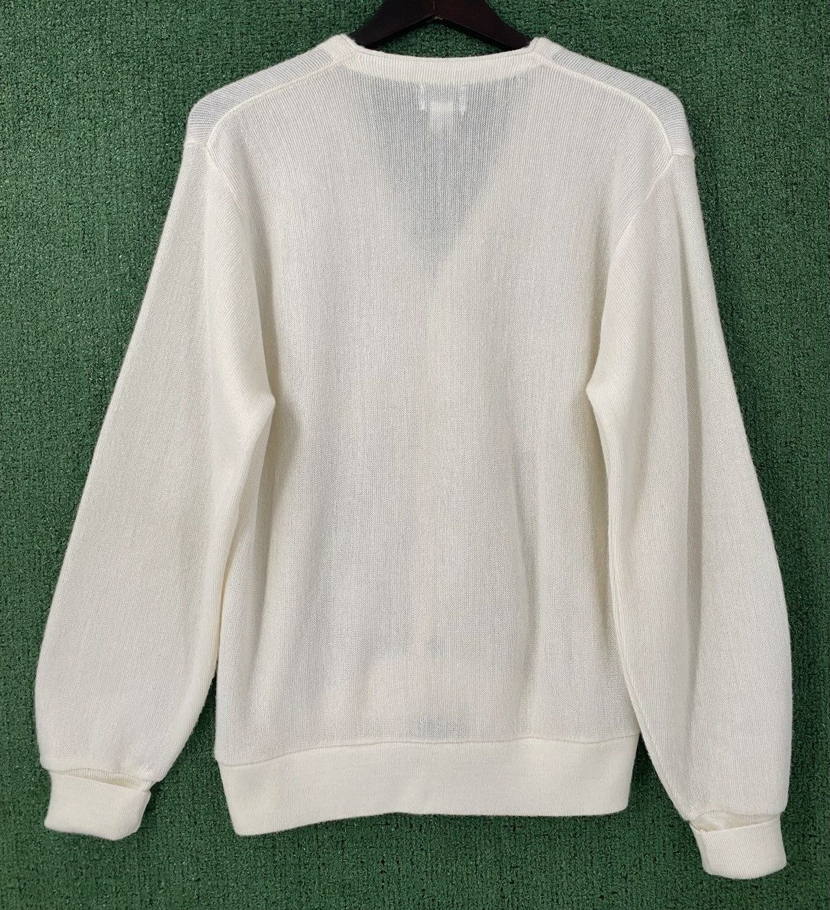Lacoste 80’s Izod Lacoste White Knit Cardigan Sweater Mens Medium Size US M / EU 48-50 / 2 - 6 Thumbnail