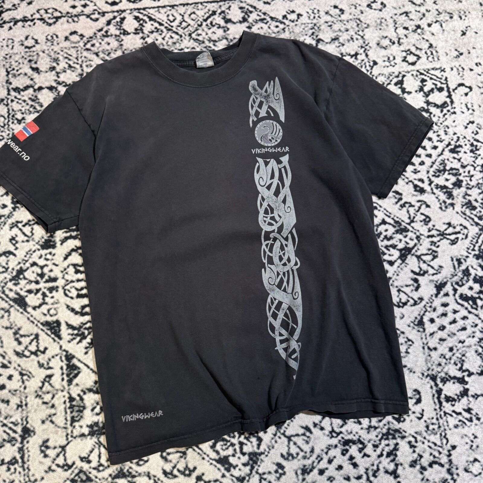 Vintage Vintage Black Cotton T-Shirt Size L Vikingswear Y2K 90s Size US L / EU 52-54 / 3 - 10 Thumbnail