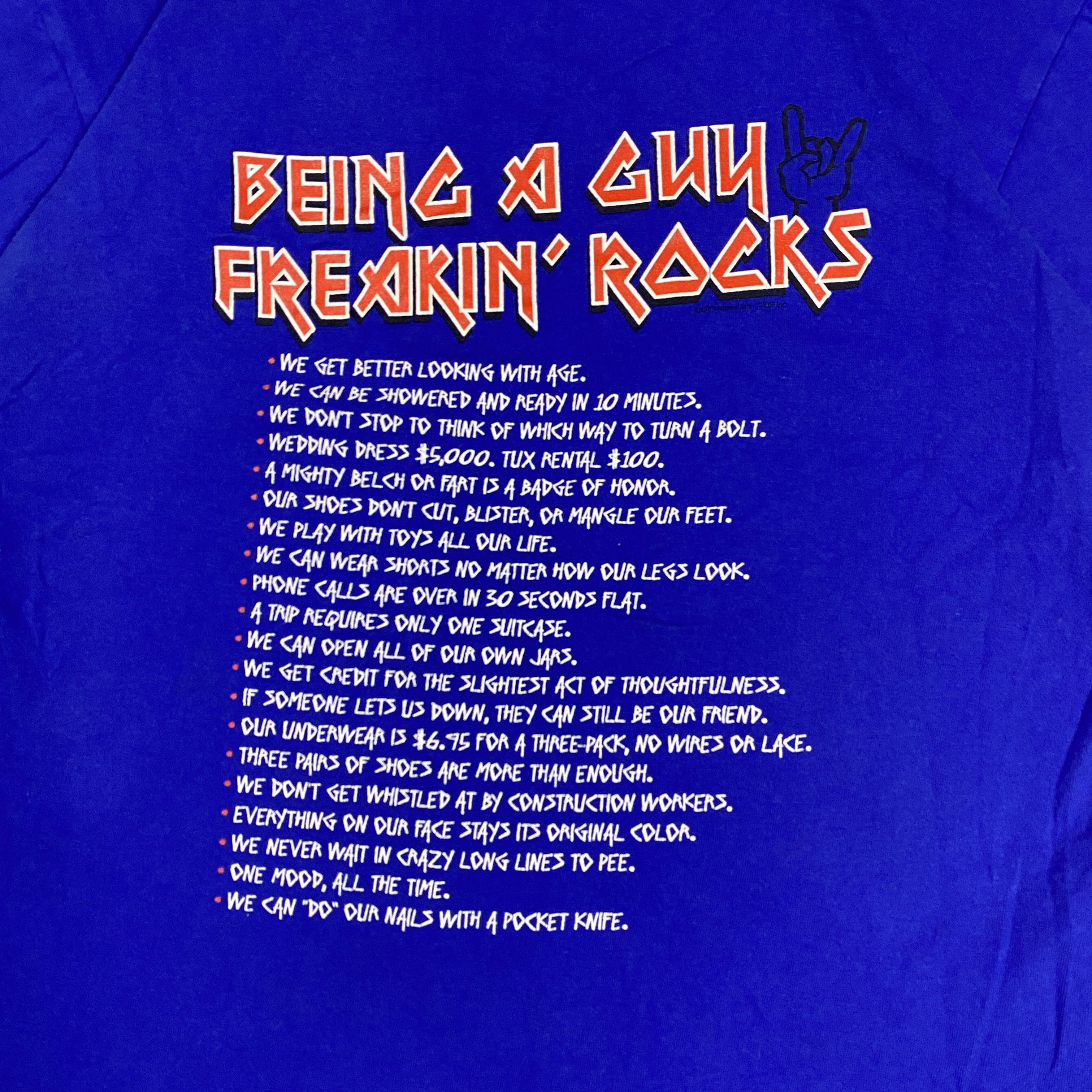 Vintage Vintage 00s Delta Being a Guy ROCKS Tee Shirt Size Medium Size US M / EU 48-50 / 2 - 3 Thumbnail