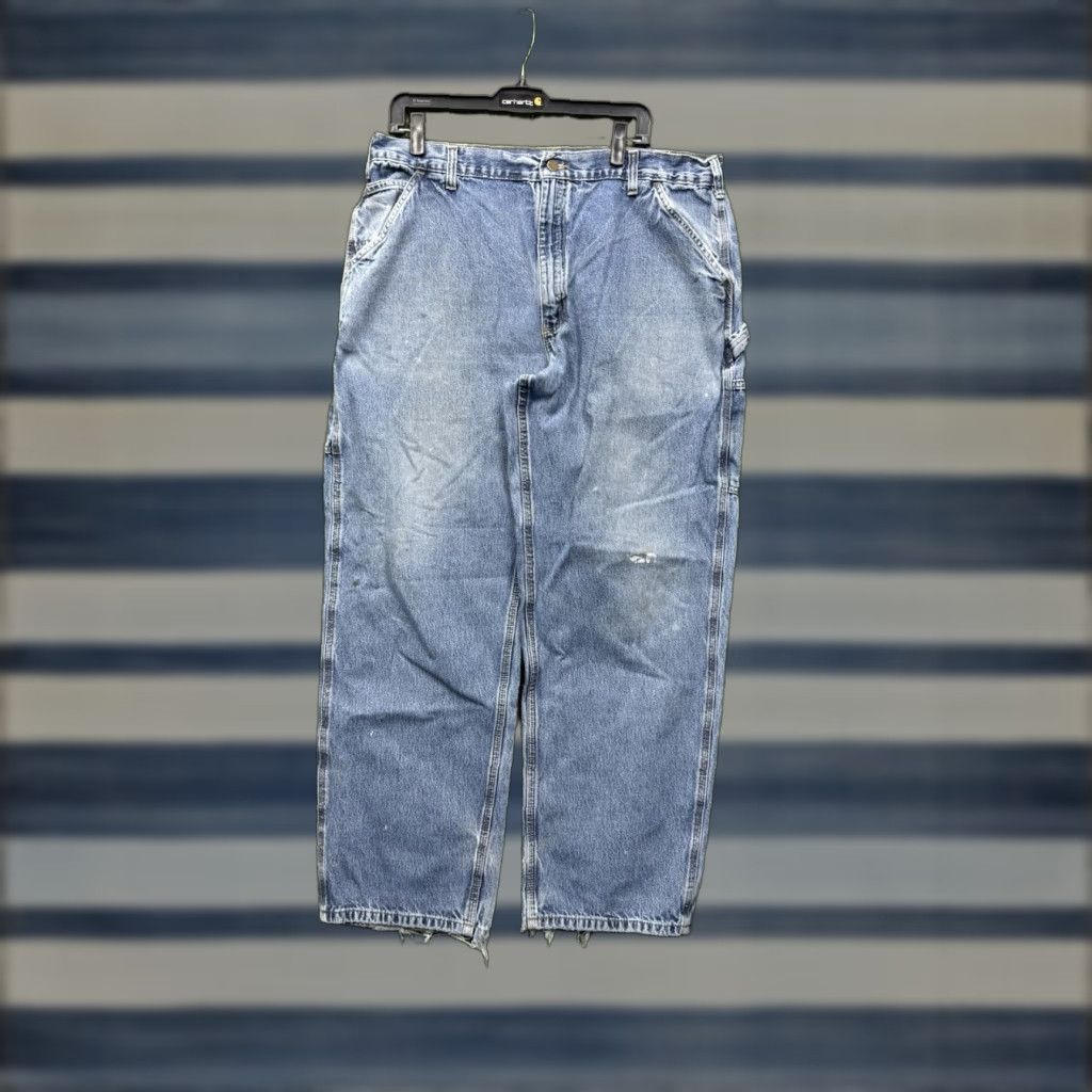 Carhartt Carhartt Carpenter Jeans Mens 40x32 Denim Original Dungaree Fit Workwear Jeans Carhartt B13DPS Blue 5-Pocket Relaxed Straight Mens Regular Size US 40 / EU 56 - 1 Thumbnail
