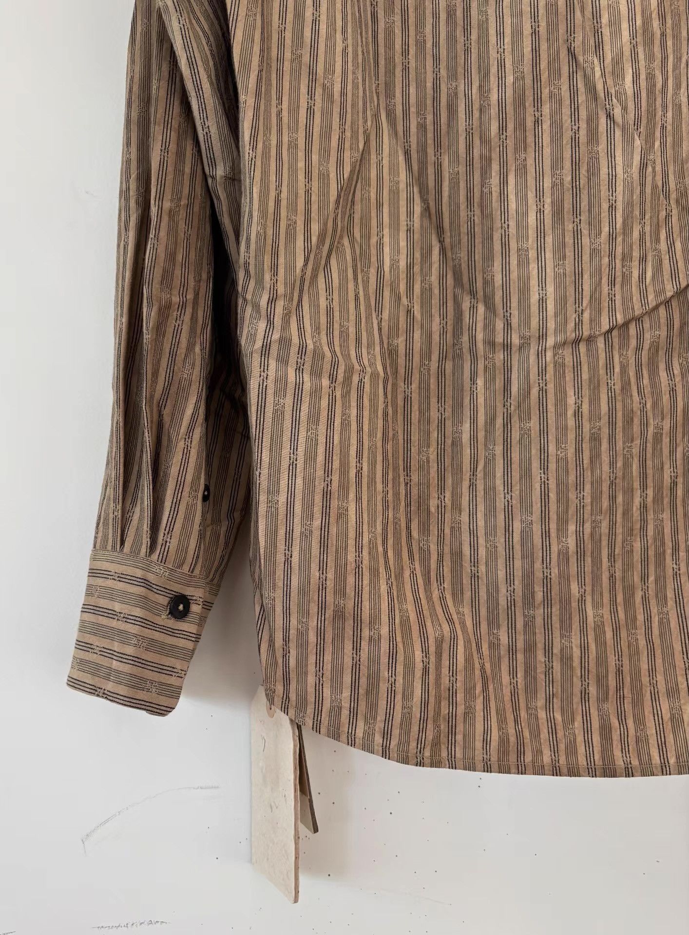 Ziggy Chen Striped High Collar Long Sleeve Button-Up Shirt Size US S / EU 44-46 / 1 - 3 Thumbnail