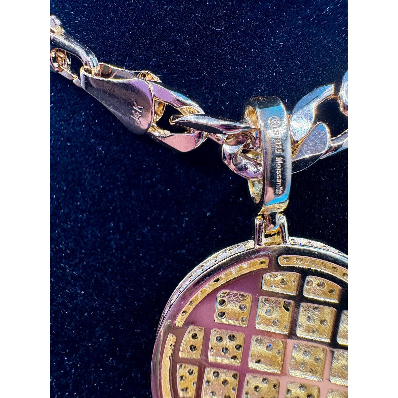 Jewelry NEW Moissanite Ying Yang Pendant & 24" Cuban - Vermeil over Size ONE SIZE - 6 Thumbnail