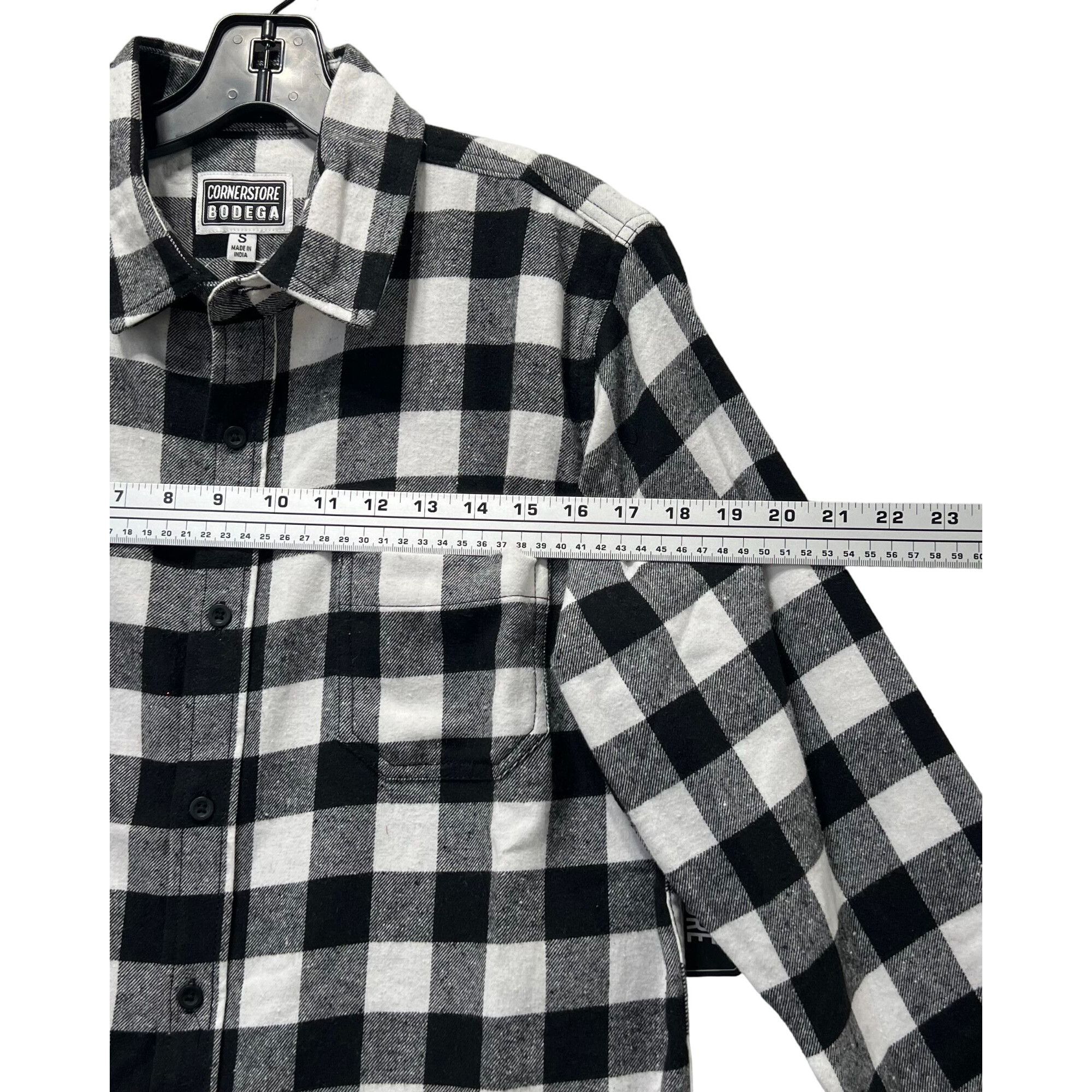 Other Corner Store Bodega - Men Long Sleeve Plaid Shirt - Black/Wh Size US S / EU 44-46 / 1 - 3 Thumbnail