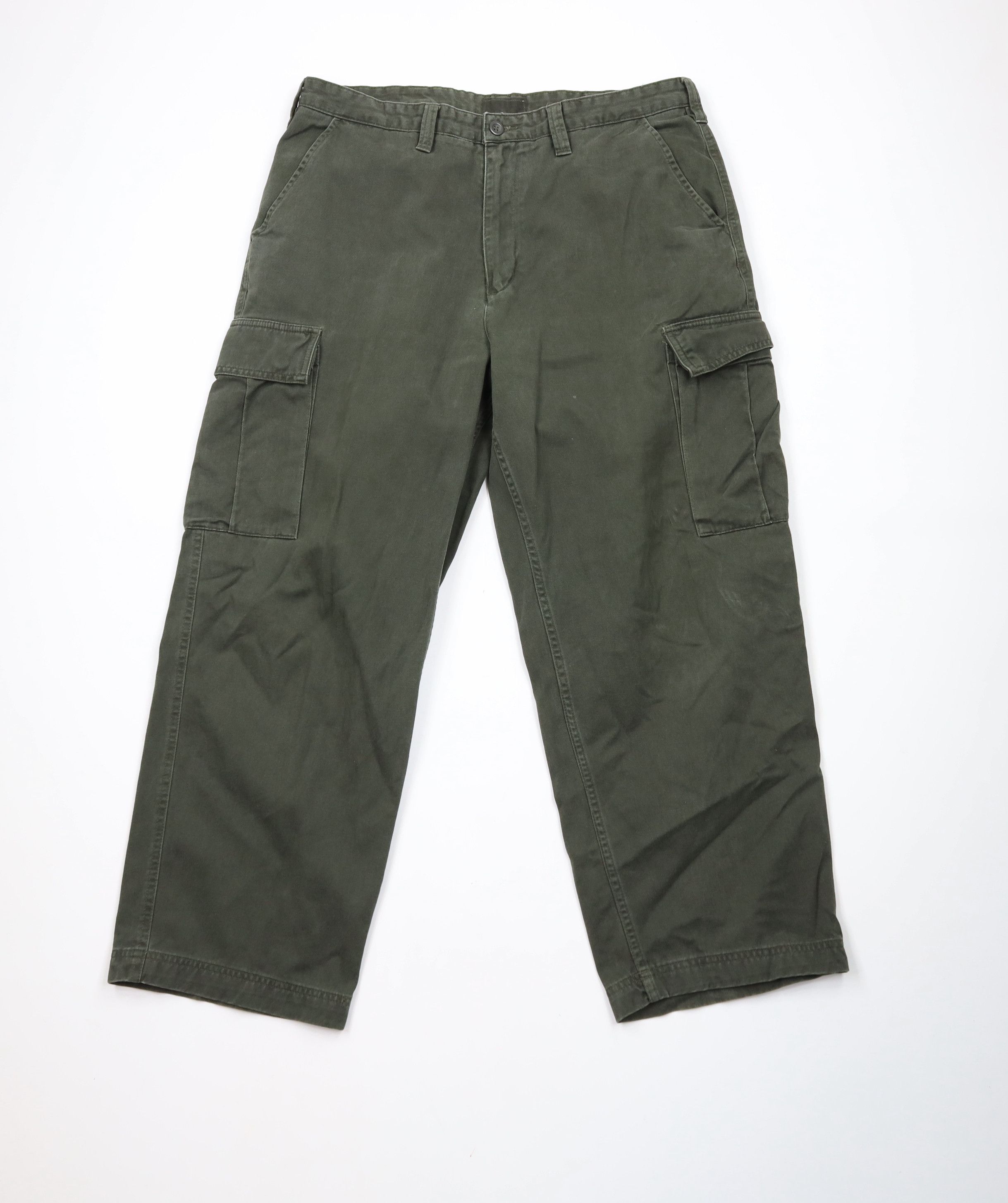 Vintage Vintage 90s Y2K Streetwear Baggy Wide Leg Cargo Pants Green Size US 36 / EU 52 - 1 Thumbnail
