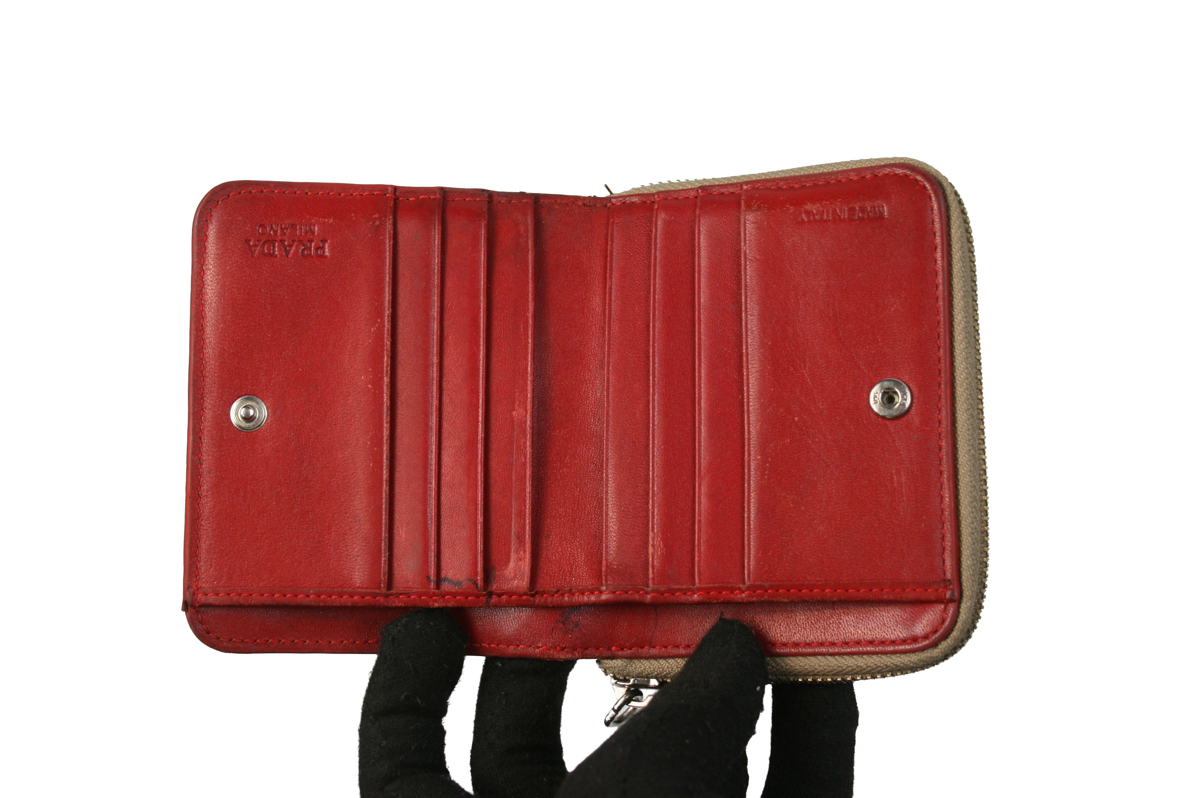 Prada 90S Big Logo Jacquard Wallet Vintage Size ONE SIZE - 4 Thumbnail