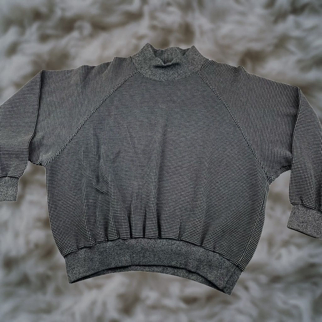 Giorgio Armani VINTAGE Giorgio Armani Men's Sweatshirt Gray Mock Turtleneck Medium Cotton Size US M / EU 48-50 / 2 - 1 Thumbnail