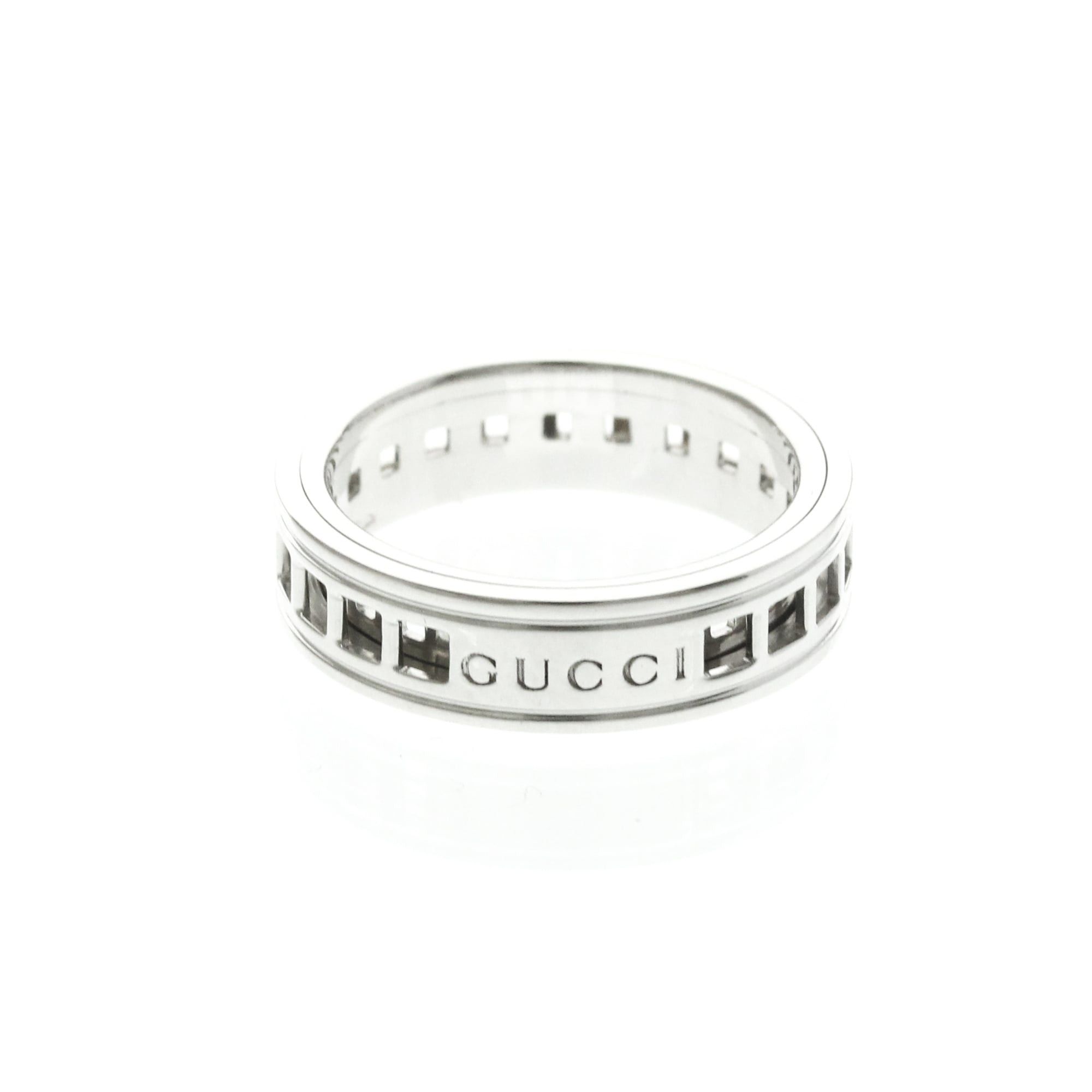 Gucci Gucci Scroll Ring White Gold (18K) Fashion No Stone Band Ring Silver Size ONE SIZE - 1 Thumbnail