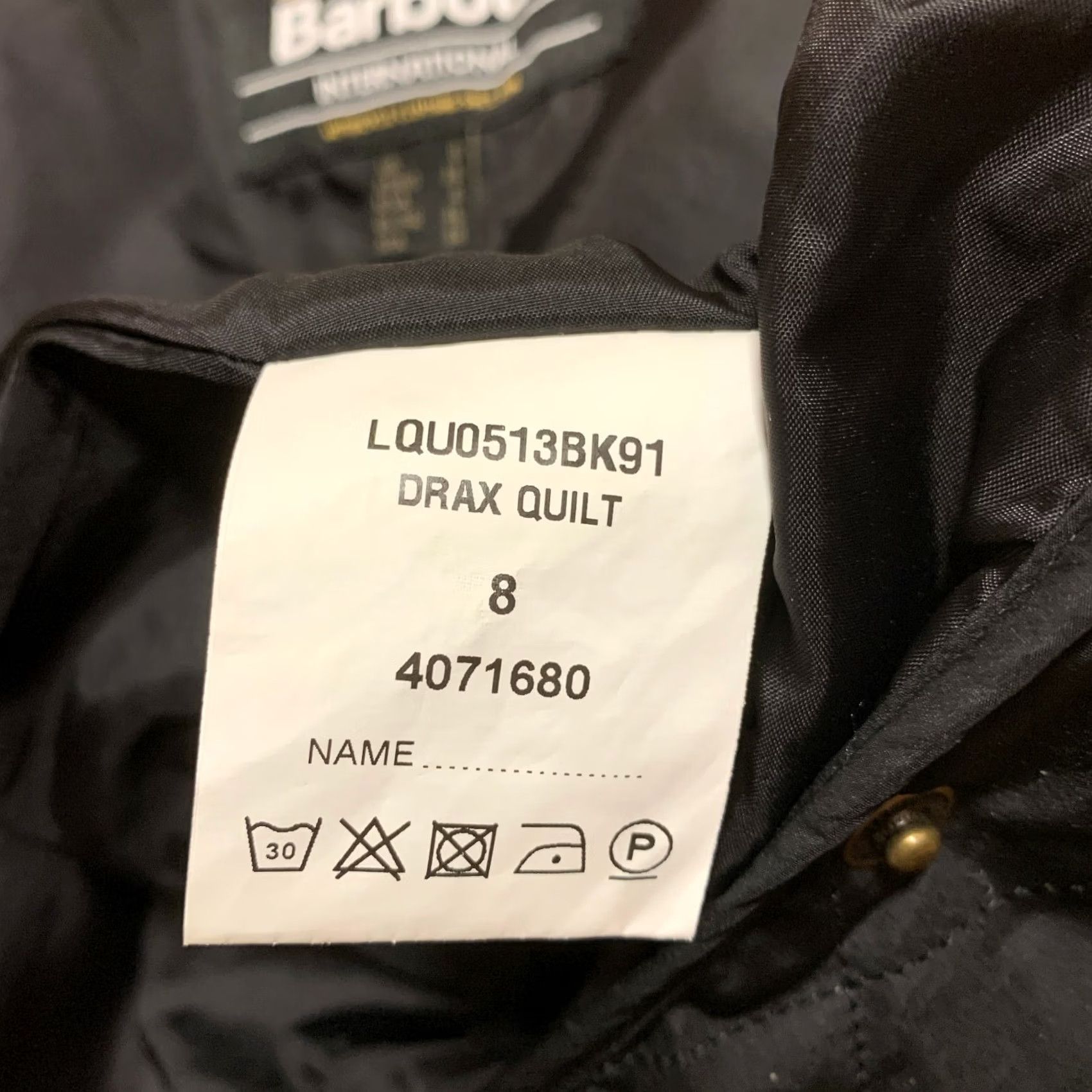 Barbour Barbour Barbour Drax Quilt Jacket Women S Black Quilted USA Theme 90s Vintage No Mens Womens Size S / US 4 / IT 40 - 7 Thumbnail