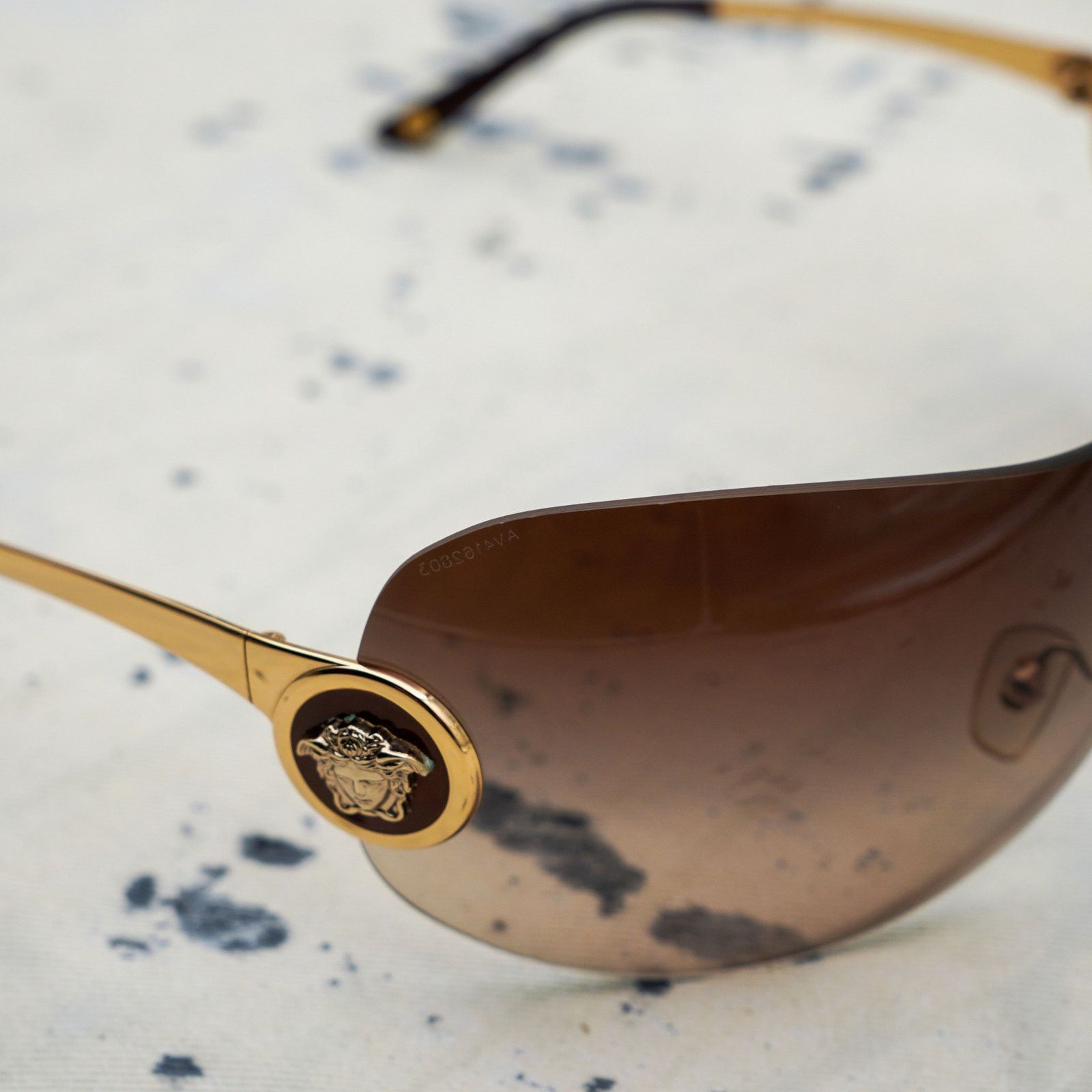 Versace Versace mod 2113 brown gradient gold medusa mask sunglasses Size ONE SIZE - 5 Thumbnail