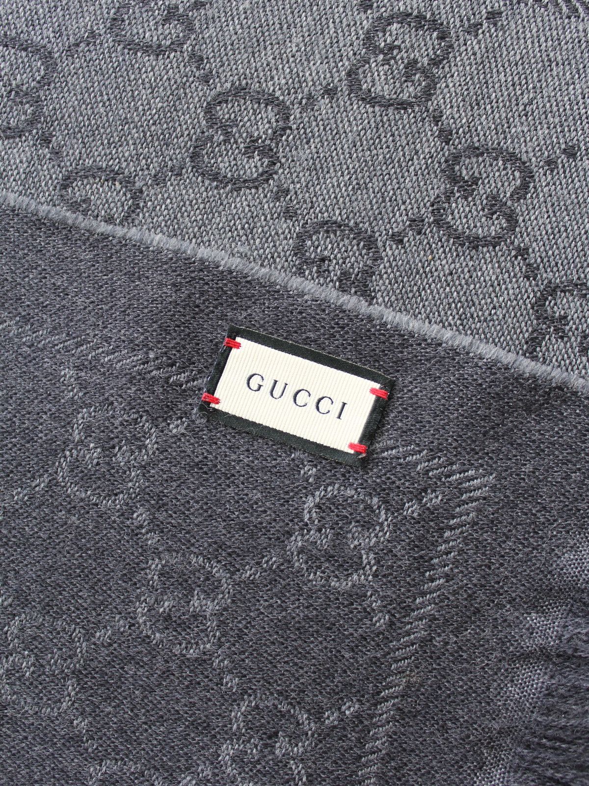 Gucci Gucci GG Jacquard Wool Scarf Grey 48x180 Size ONE SIZE - 11 Thumbnail