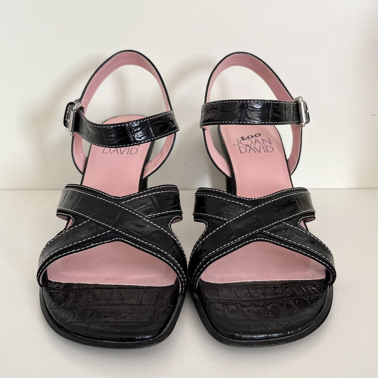 Other Y2k too Joan & David leather stitched heeled sandals Size US 6 / IT 36 - 13 Thumbnail