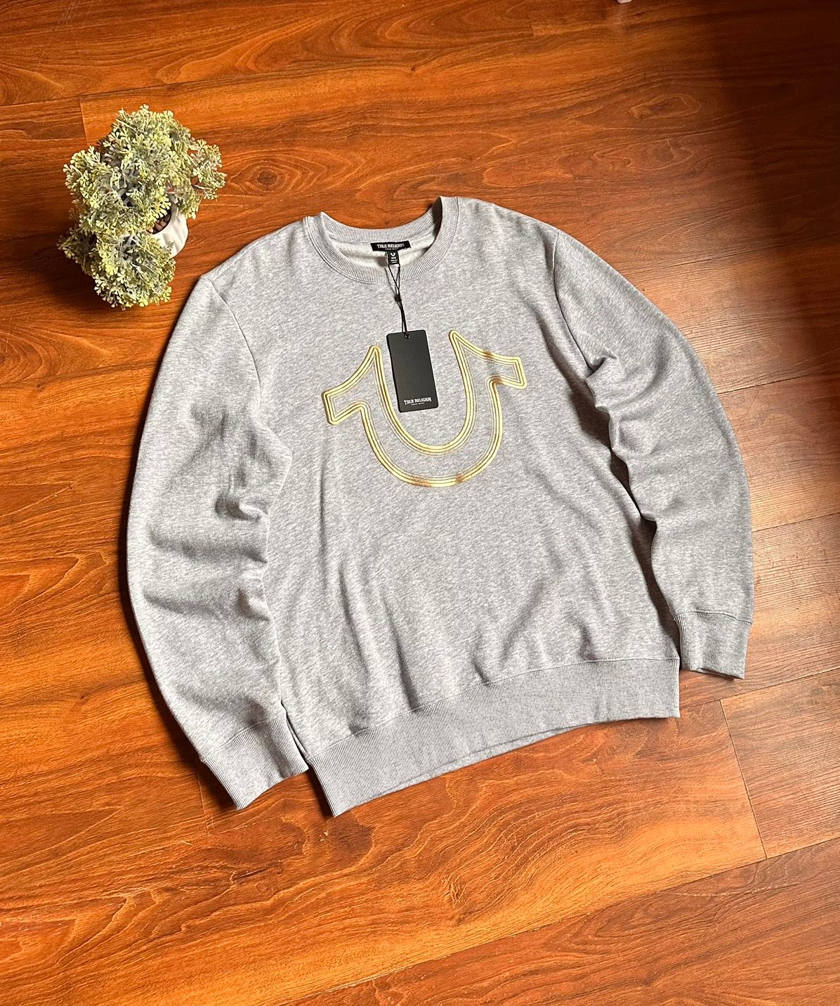 Pre-owned True Religion Vintage Big Logo Streetwear Sweatshirt In Grey