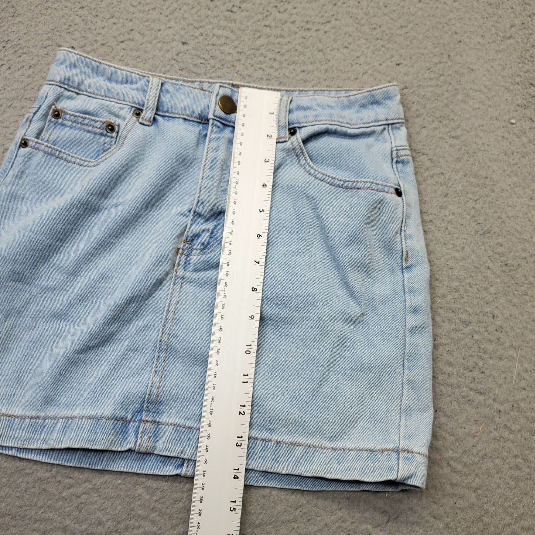 Forever 21 FOREVER 21 Womens Mini Skirt Jeans Blue Denim Stretch Light Wash 5-Pockets Size S Size 28" / US 6 / IT 42 - 4 Thumbnail