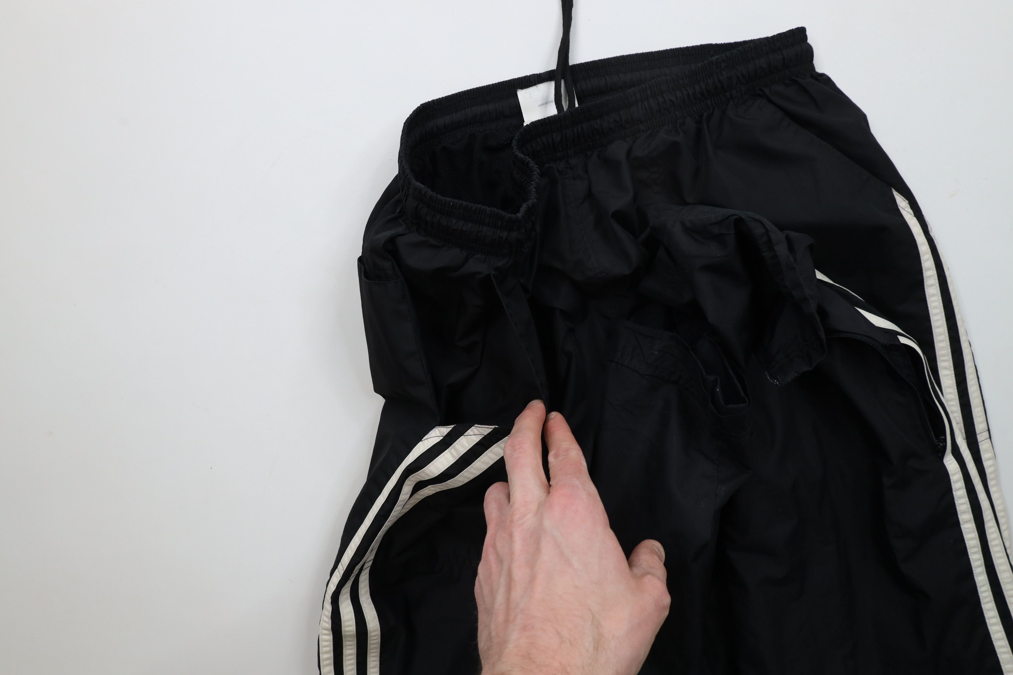 Adidas × Vintage Vintage Adidas Striped Lined Windbreaker Pants Black Size US 38 / EU 54 - 9 Thumbnail
