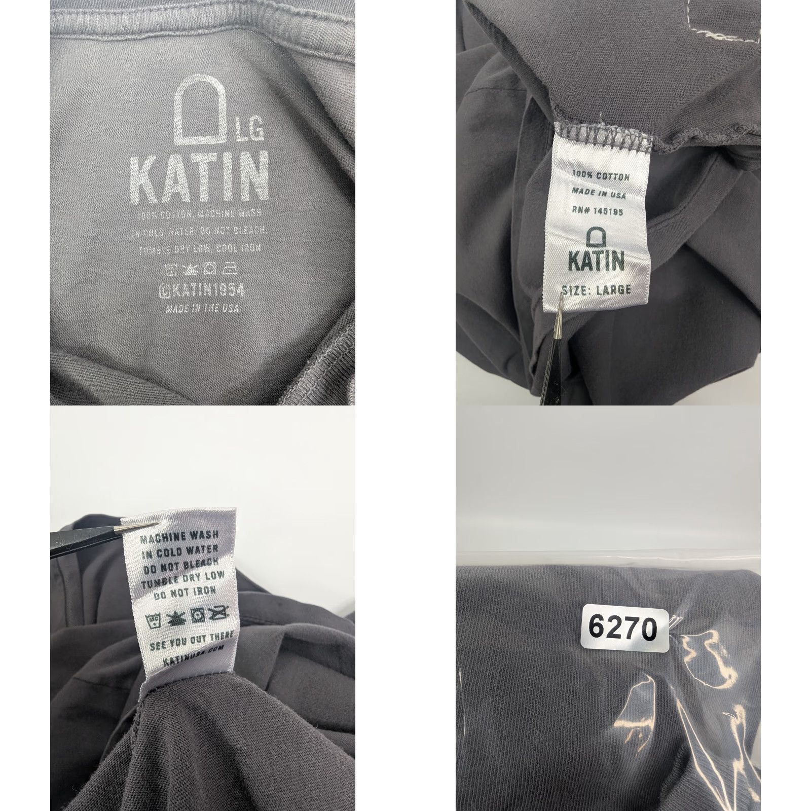 Katin Katin Short Sleeve Gray Graphic T-shirt Size Large Beach Classic Crew Surf Men's T-Shirt Size US L / EU 52-54 / 3 - 8 Thumbnail
