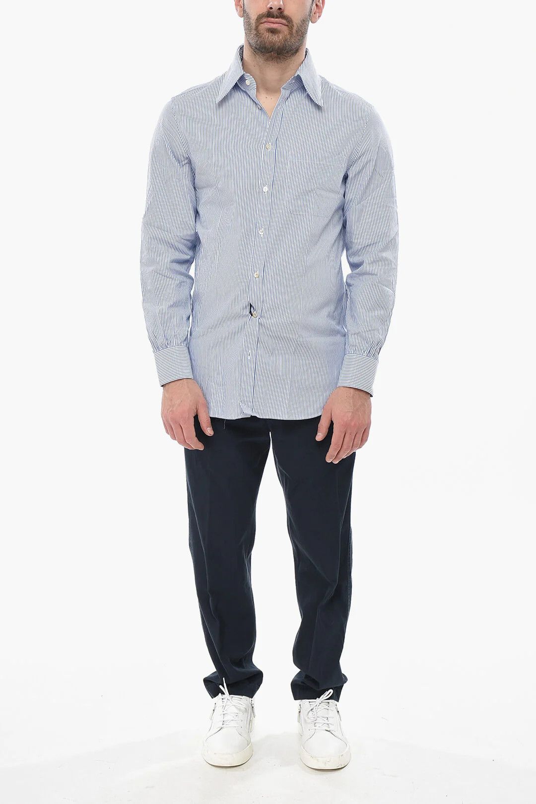 Gucci og1mm0426 Cotton Poplin Shirt in Blue Size US XXS / EU 40 - 4 Thumbnail