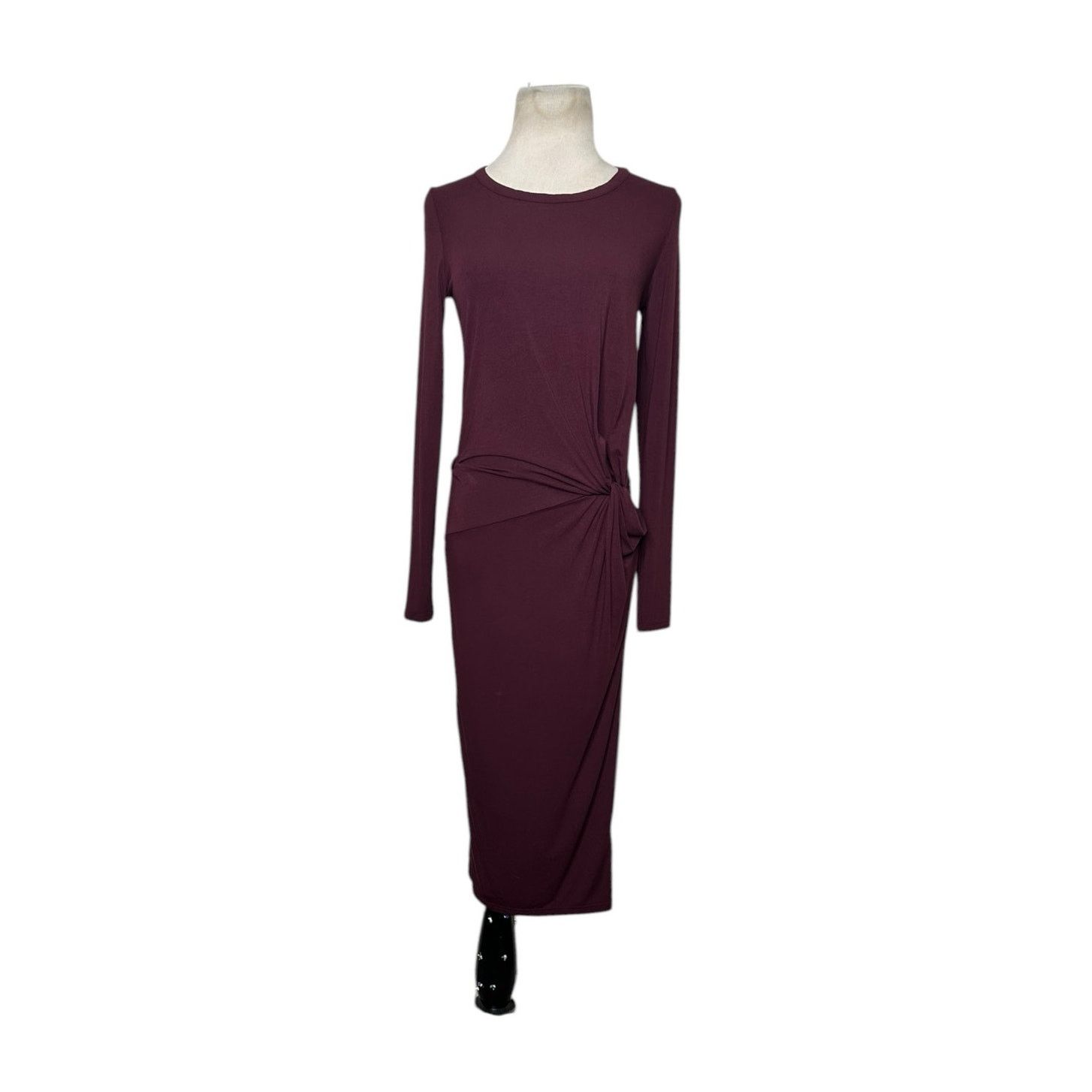 Topshop Topshop burgundy long sleeves front twist midi dress size 2 Size XS / US 0-2 / IT 36-38 - 1 Thumbnail