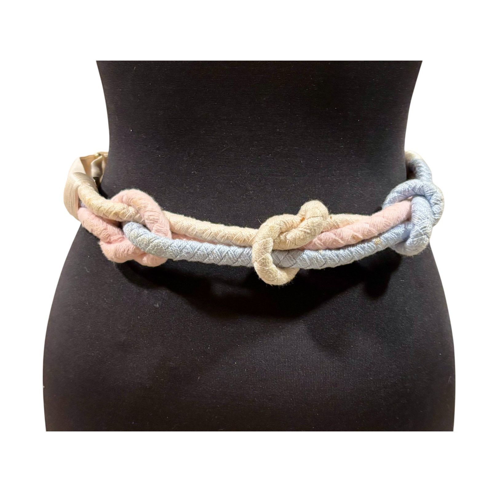 Vintage Vintage Carolyn Tanner Designs Braided Belt Pink Blue 38" Size ONE SIZE - 2 Thumbnail