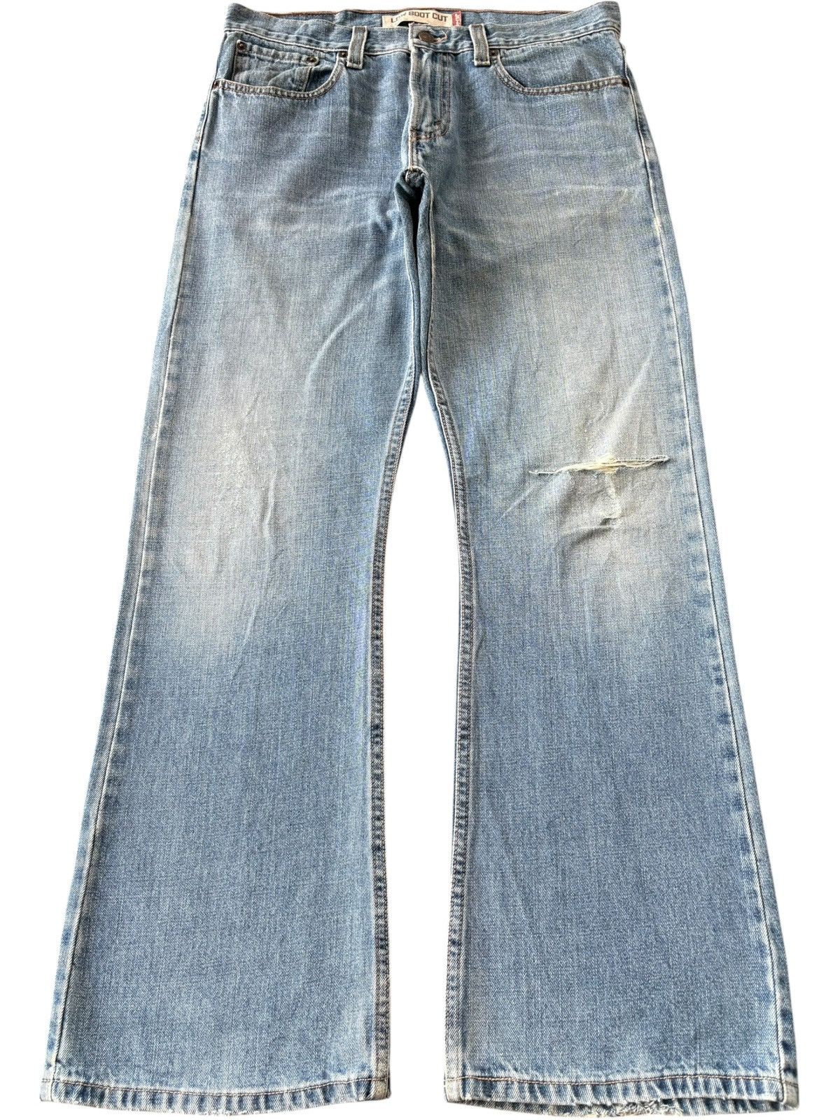 Vintage 90s Levis 527 Faded Wash Distress Flare Jeans