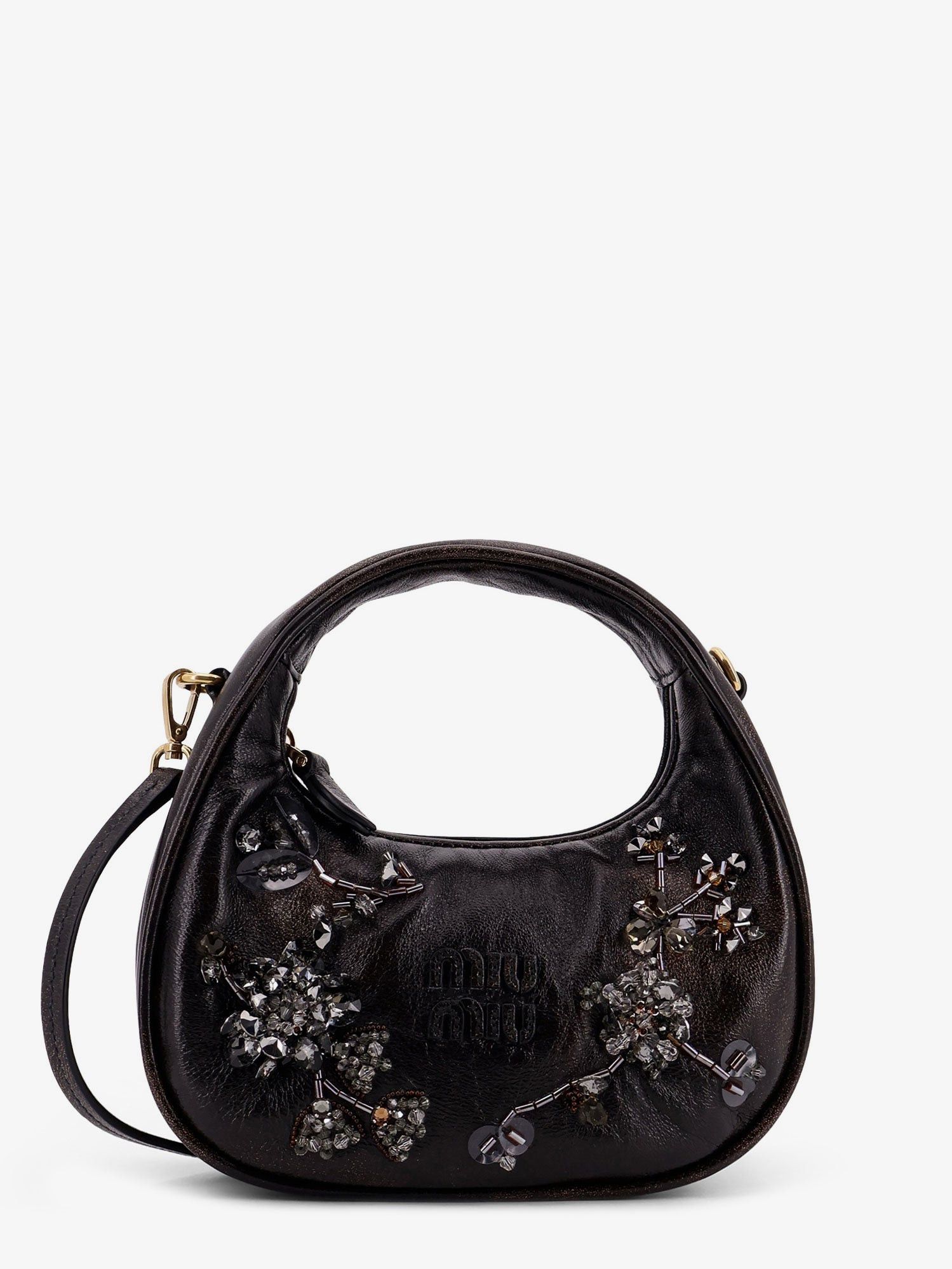 Miu Miu Wander Leather Mini Crossbody Bag With Embroidery Size ONE SIZE - 1 Thumbnail