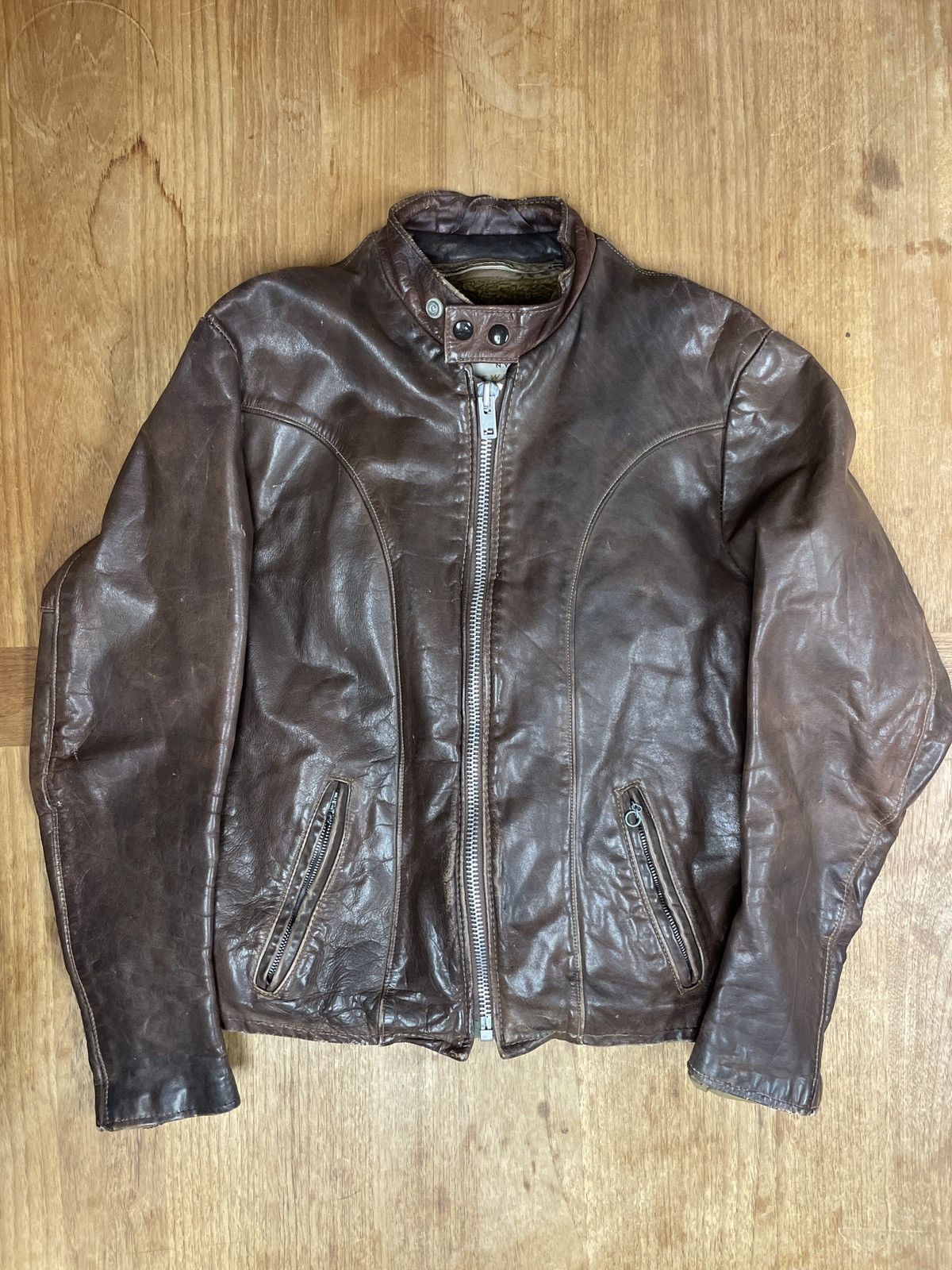 Schott Schott Perfecto Vintage Cafe Racer Brown Leather jacket | Grailed