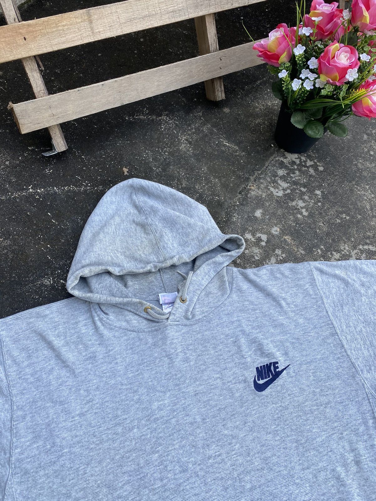 Nike × Vintage Vintage 90s Nike Hoodie Embroidery Logo Size US L / EU 52-54 / 3 - 2 Thumbnail
