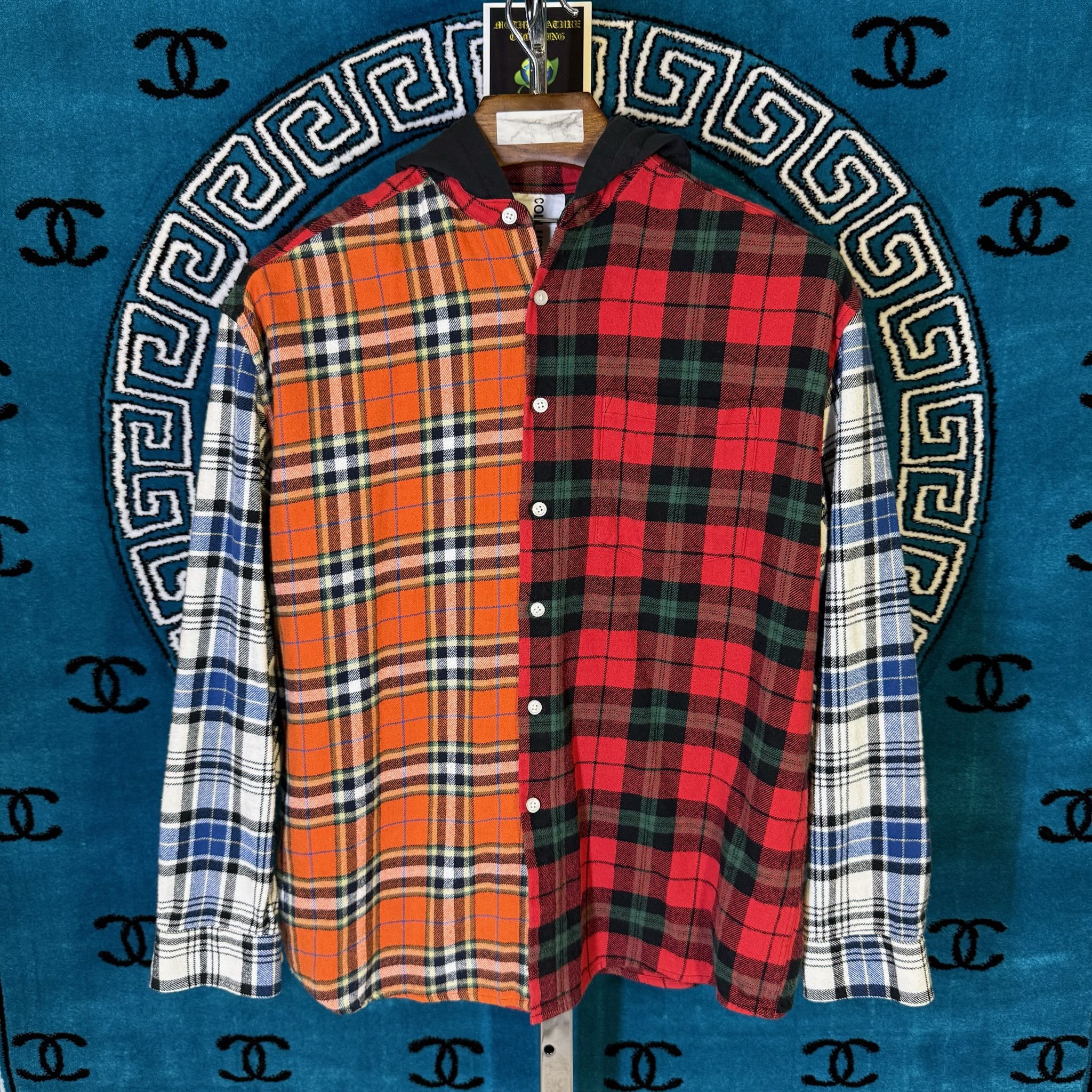 Other COLLUSION PATCHWORK FLANNEL PLAID L/S HOODIE Size US M / EU 48-50 / 2 - 1 Thumbnail