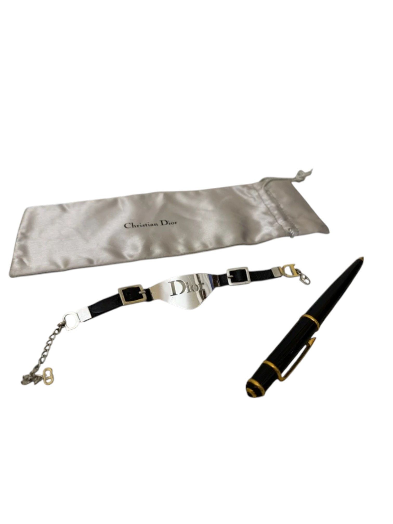 Dior Dior by John Galliano Silver Logo Plate Bracelet Size ONE SIZE - 2 Thumbnail