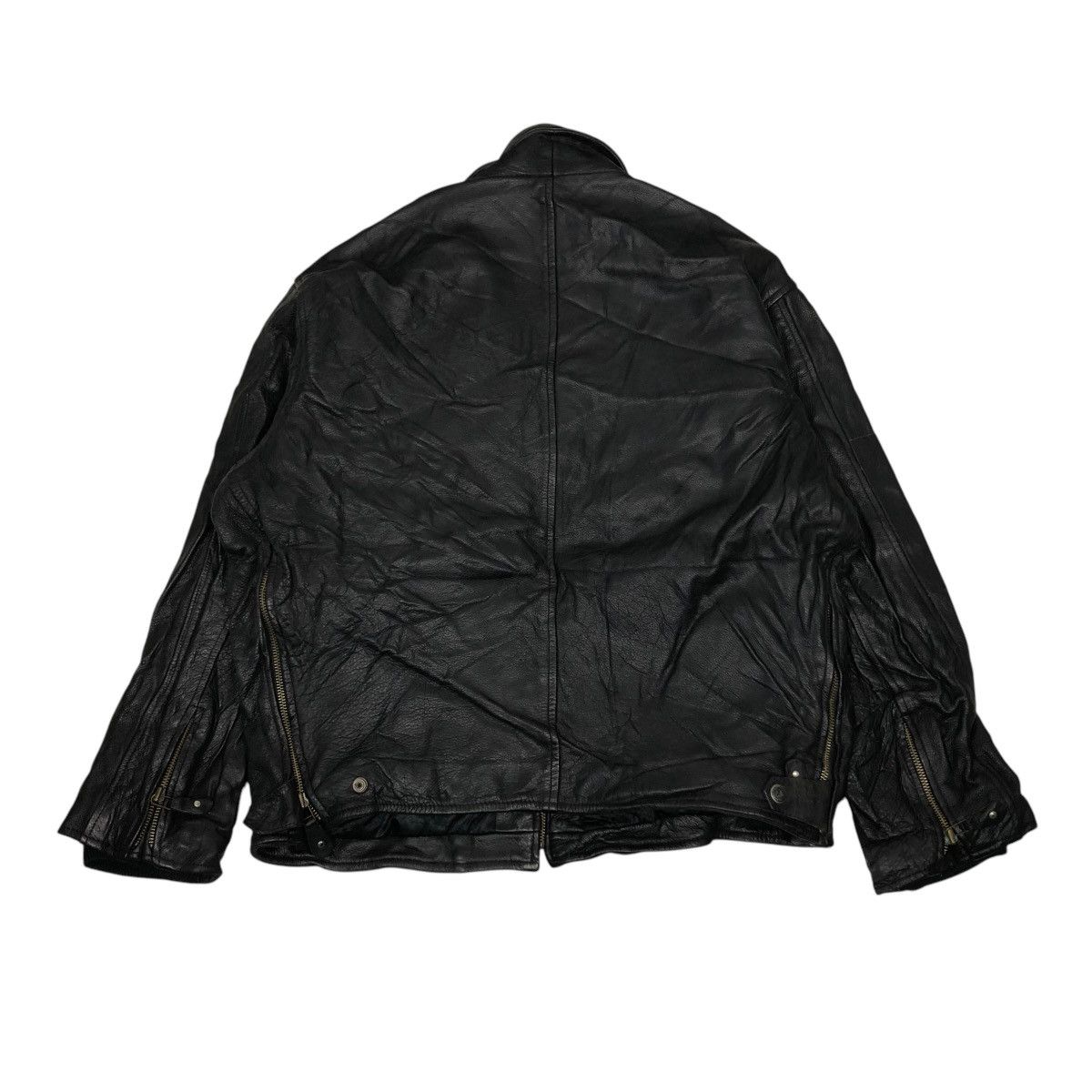 Edwin 🔥VINTAGE MOTORCYCLE RIDER LEATHER JACKET EDWIN COMPANY Size US L / EU 52-54 / 3 - 2 Thumbnail