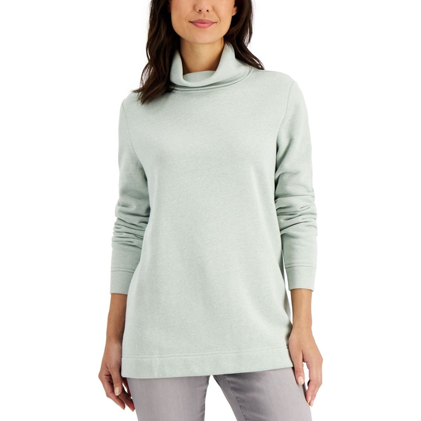 Other Karen Scott Women's Luxesoft Turtleneck Top, Aqua Chill Heat Size M / US 6-8 / IT 42-44 - 1 Thumbnail