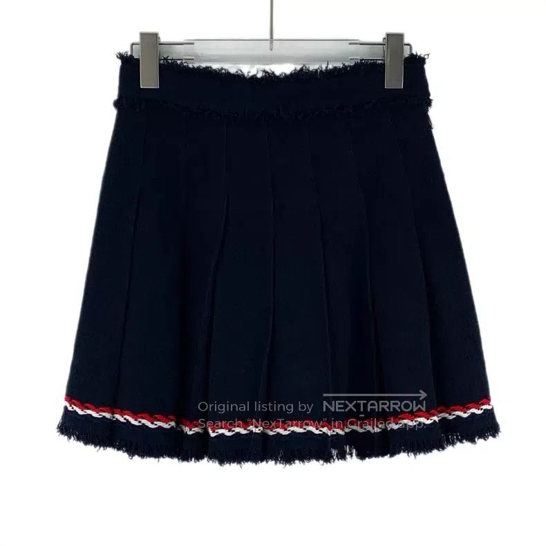 Thom Browne Thom Browne Dark Blue Classic Logo Fringe Cotton Casual Pl Size 25" / US 0 / IT 36 - 1 Thumbnail
