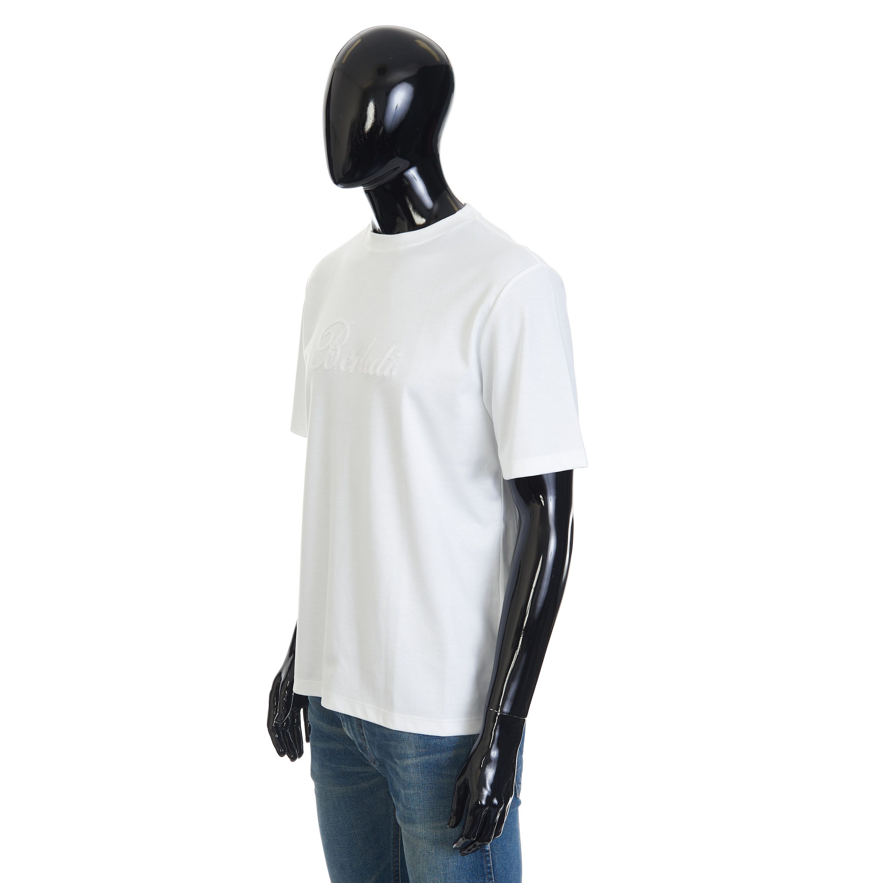 Berluti Oversized Logo Embroidery T-Shirt In White Cotton Size US XXL / EU 58 / 5 - 2 Thumbnail