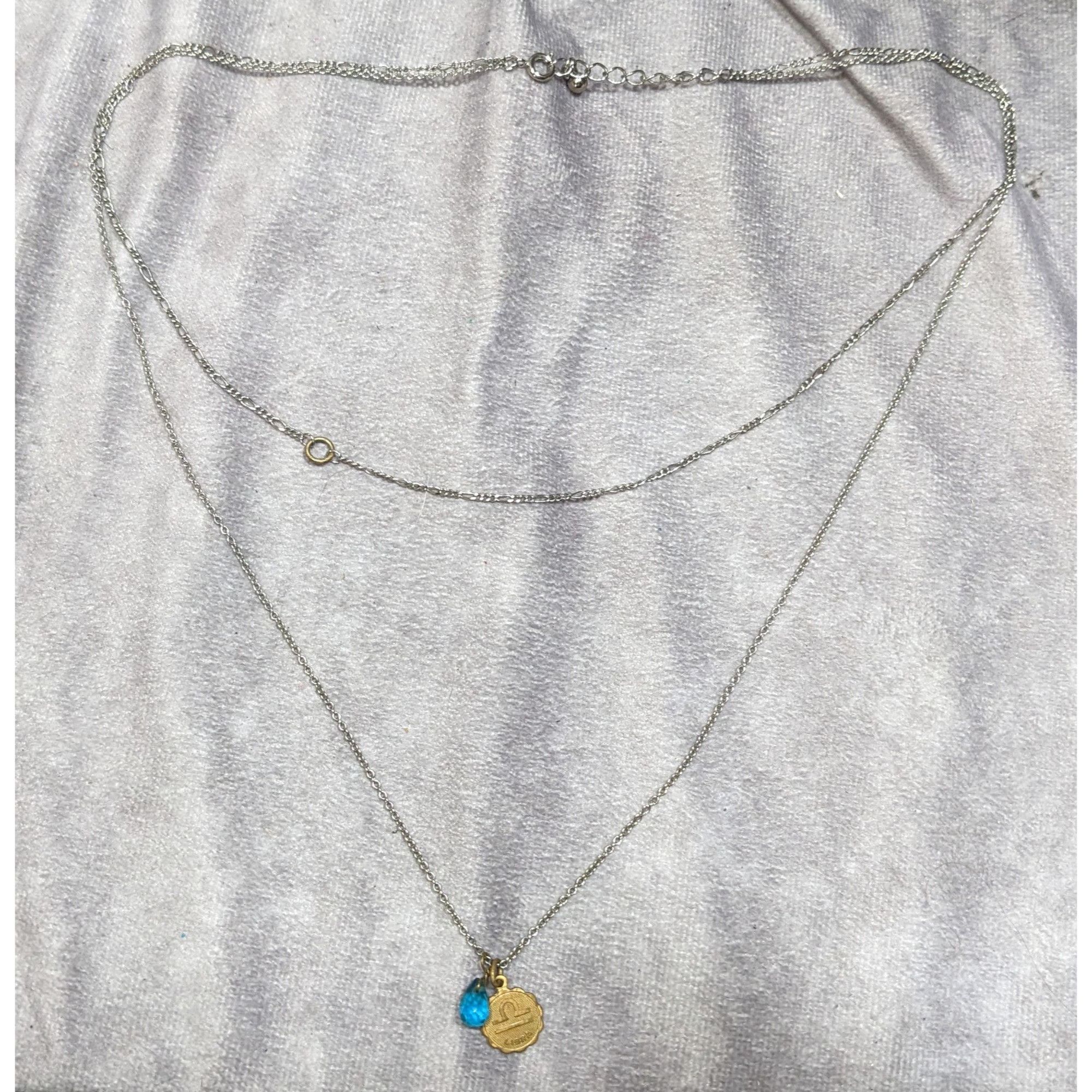 Other Libra Zodiac Layered Necklace With Gold Tone Pendant & Blue Size ONE SIZE - 6 Thumbnail
