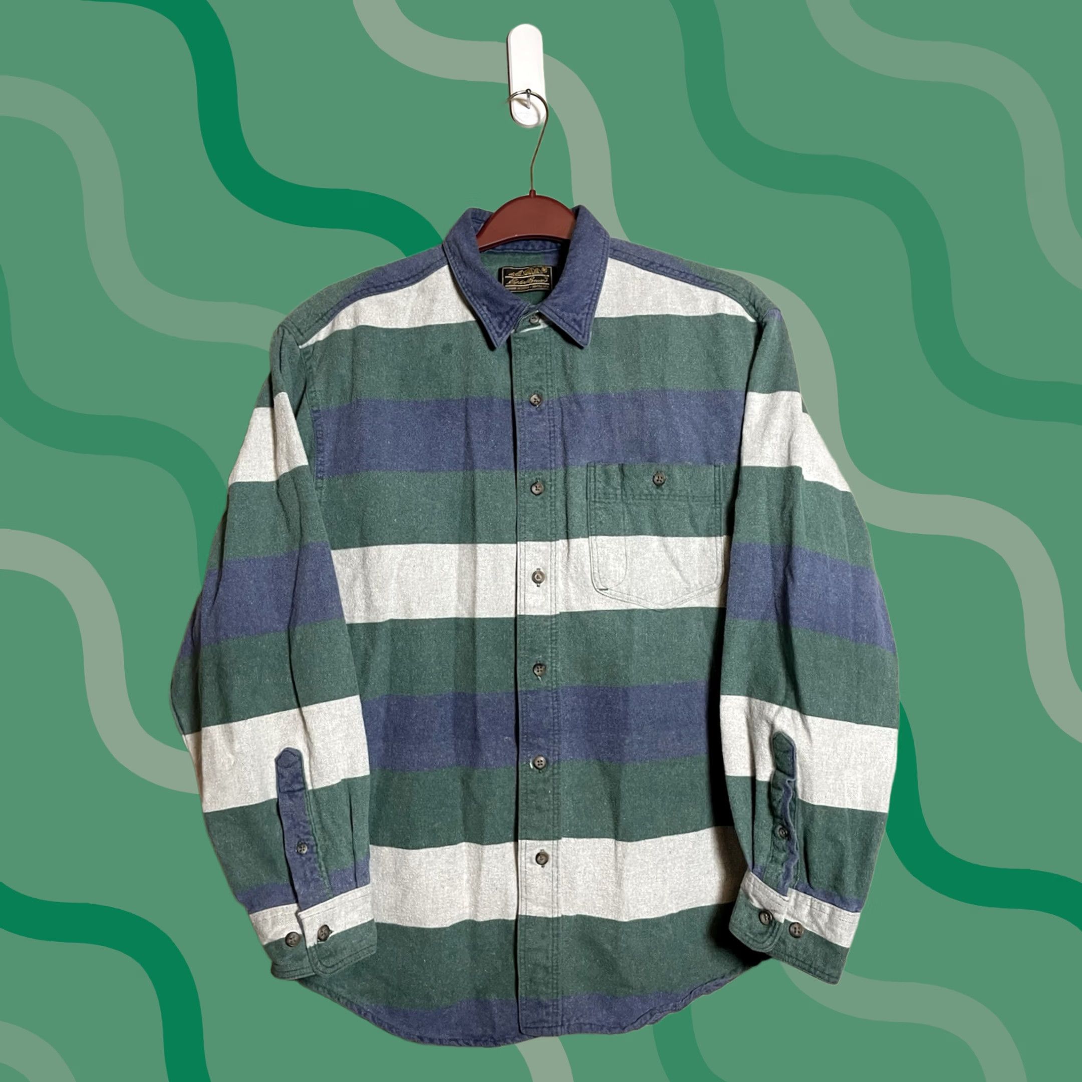 Eddie Bauer VINTAGE Eddie Bauer Shirt Mens L Chamois Flannel Men Heavyweight Striped G88 Size US L / EU 52-54 / 3 - 1 Thumbnail