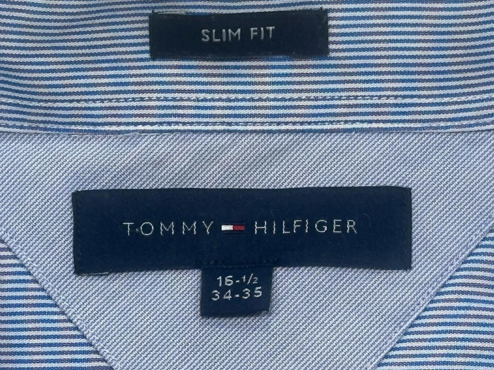 Tommy Hilfiger Tommy Hilfiger Striped Slim Fit Button Up Shirt Blue Mens L Size US L / EU 52-54 / 3 - 7 Thumbnail