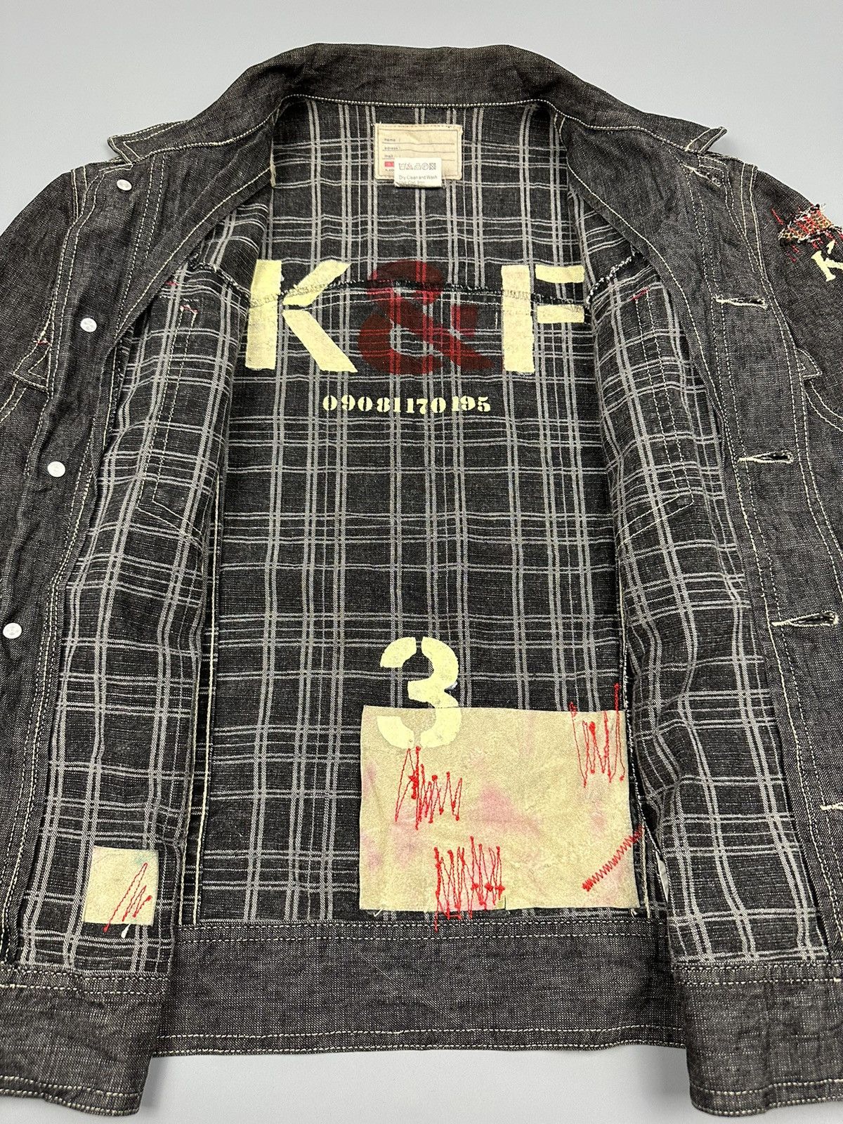 Japanese Brand Distressed K Company Sashiko Boro Denim Jacket Size US L / EU 52-54 / 3 - 9 Thumbnail