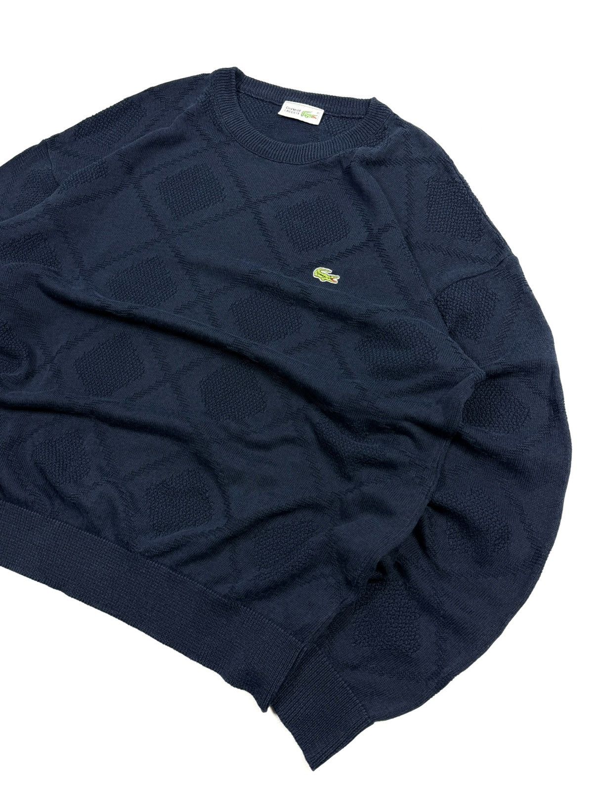 Lacoste 80s Lacoste Vintage Knit Sweater Navy Men’s 6 France Retro Size US L / EU 52-54 / 3 - 6 Thumbnail