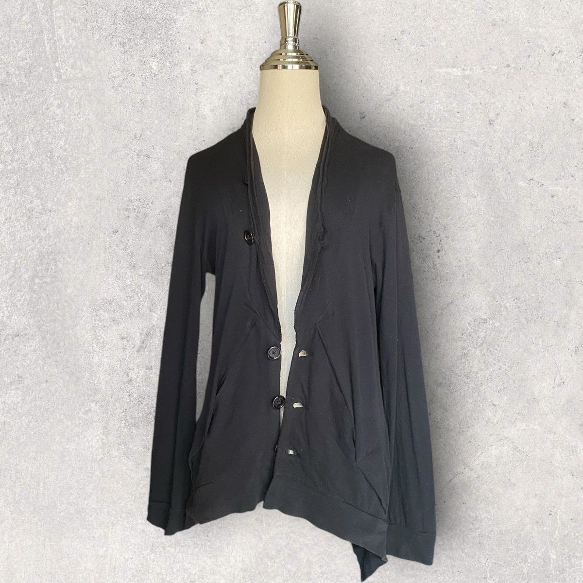Ann Demeulemeester 2000’s Asymmetric Jersey Cotton Jacket Size S / US 4 / IT 40 - 6 Thumbnail