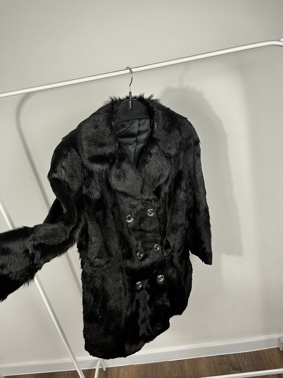 Other Vintage Black Real Fur Coat Multi Button Jacket Winter Size S / US 4 / IT 40 - 6 Thumbnail