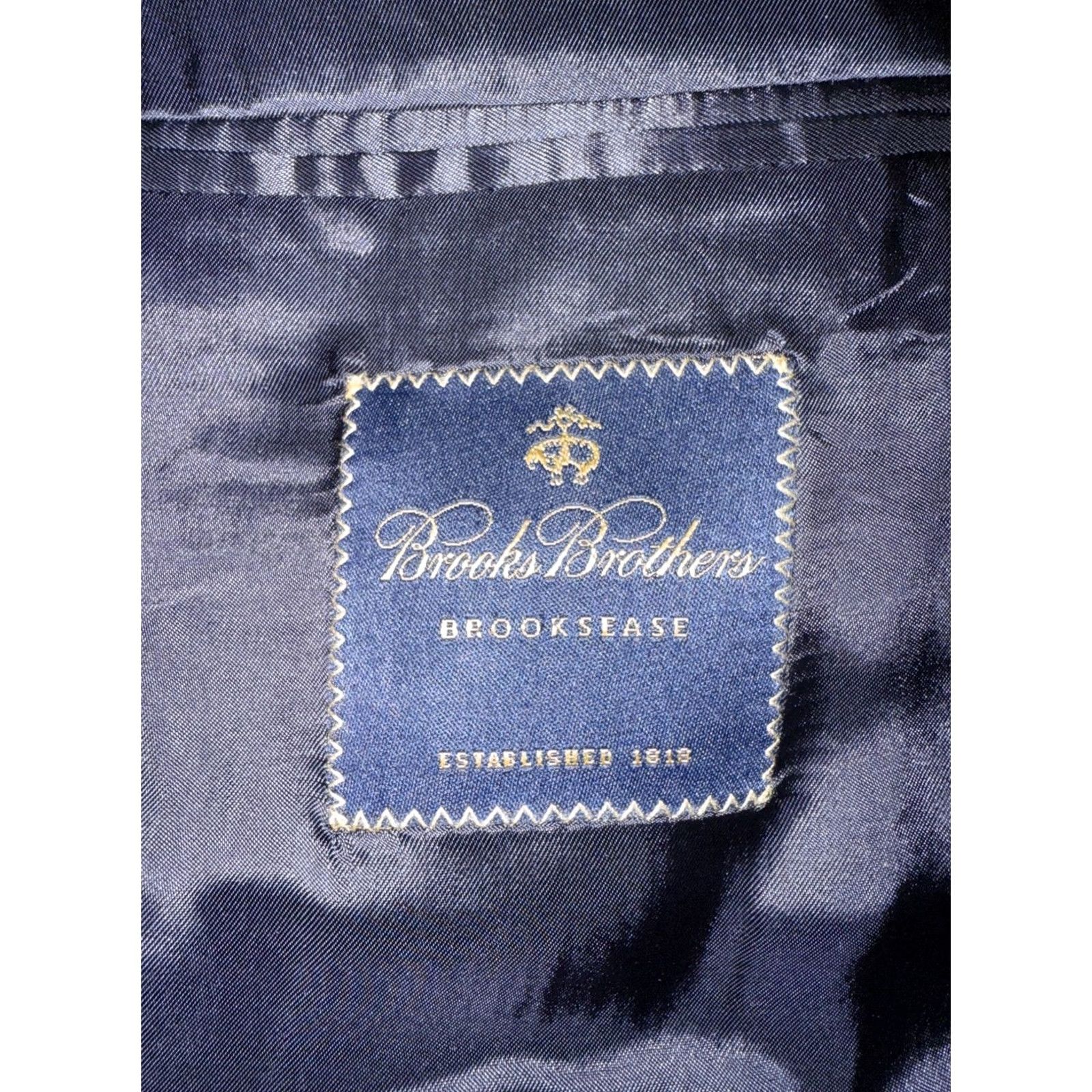 Brooks Brothers Brooks Brothers BROOKSEASE Navy Blue Loro Piana Wool Coat Blazer 2 Button 41L Mens Size 42R - 7 Thumbnail